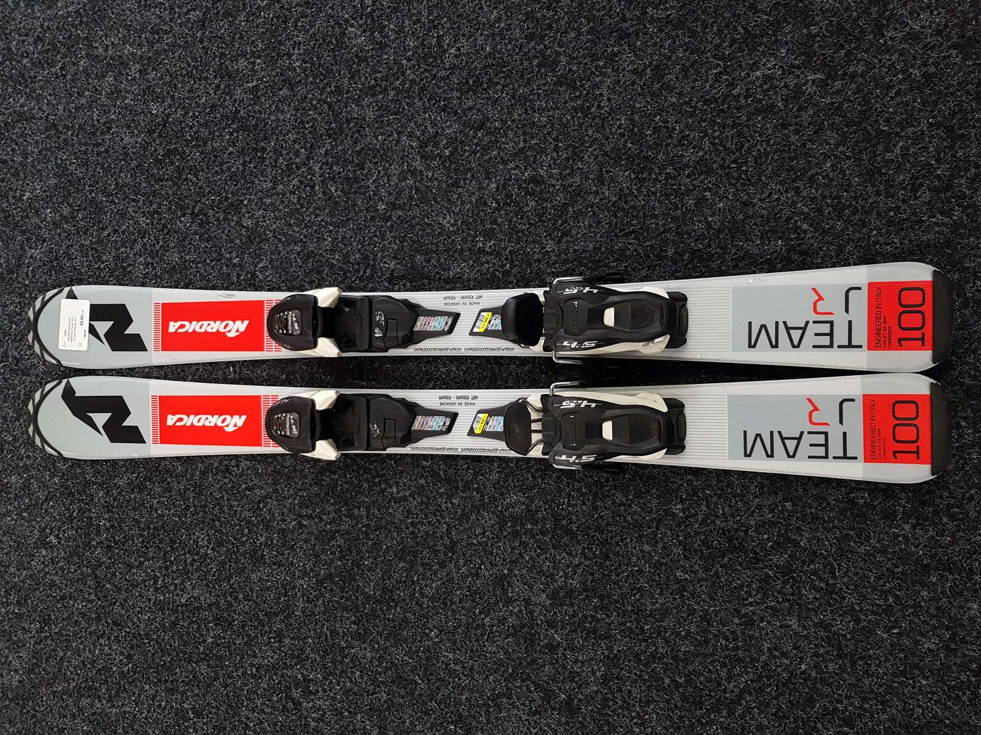 Použité detské lyže NORDICA Team JR + viazanie Marker 4.5