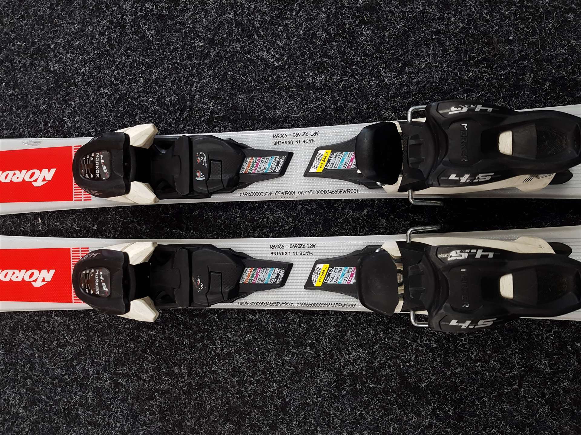 Použité detské lyže NORDICA Team JR + viazanie Marker 4.5