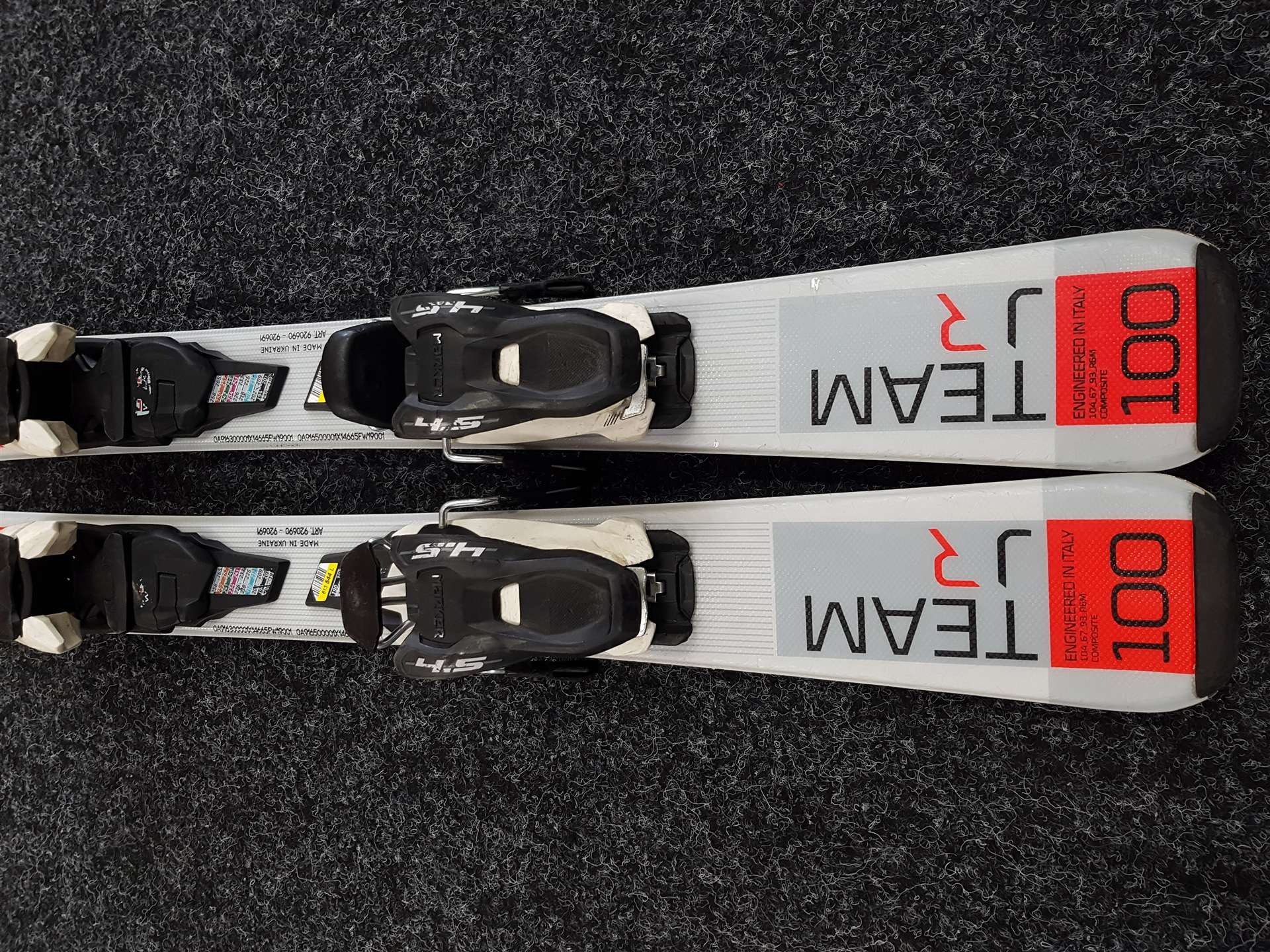 Použité detské lyže NORDICA Team JR + viazanie Marker 4.5