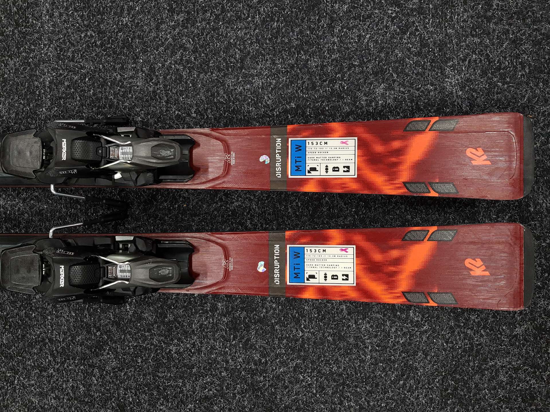 Použité lyže K2 Disruption MTi W + viazanie Marker 11