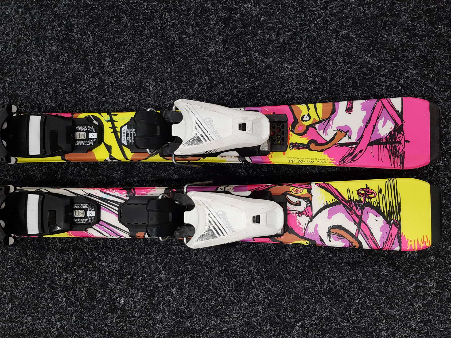 Použité detské lyže SPORTEN Bugaboo Girl + viazanie Tyrolia SLR 4.5