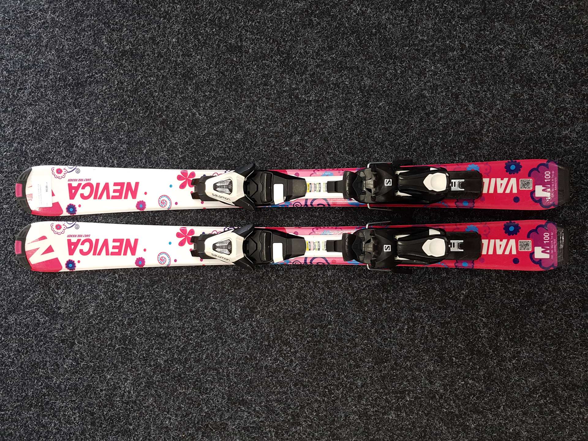Použité detské lyže NEVICA Vail + viazanie Salomon 5