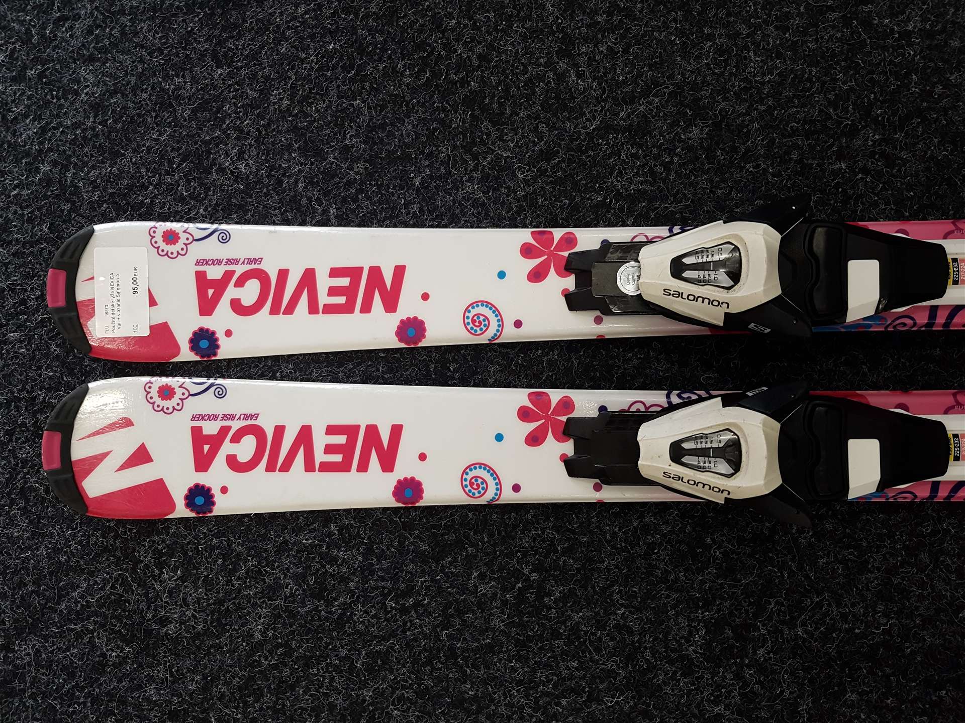 Použité detské lyže NEVICA Vail + viazanie Salomon 5