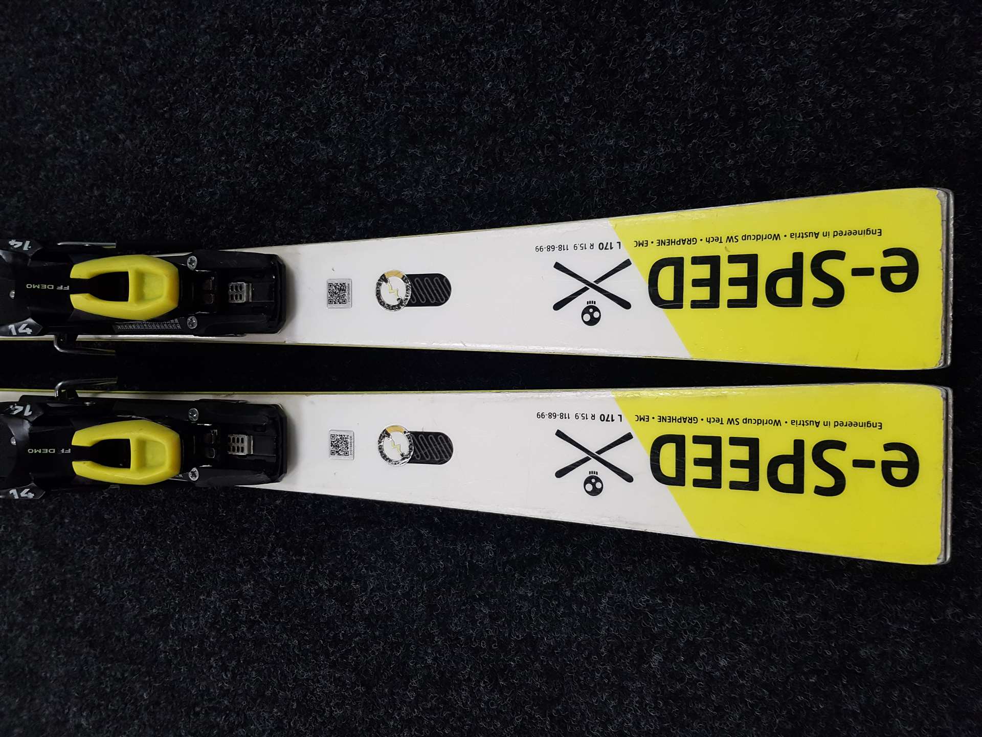 Použité lyže HEAD e-SPEED + viazanie Head Freeflex 14