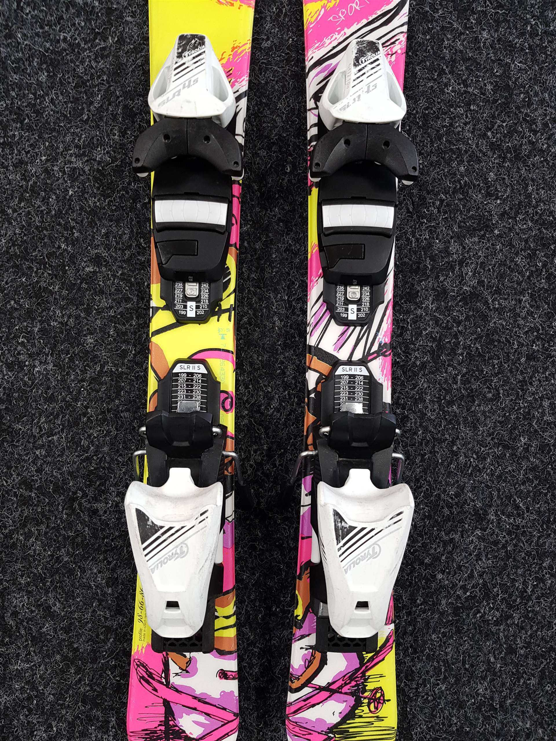 Použité detské lyže SPORTEN Rocker + viazanie Tyrolia SLR 4,5