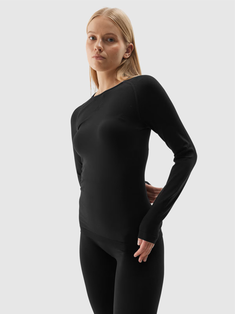 Damen-Thermounterwäsche 4f Top DEEP BLACK