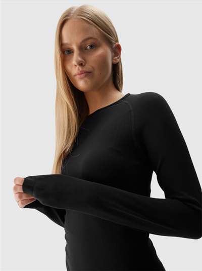 Damen-Thermounterwäsche 4f Top DEEP BLACK