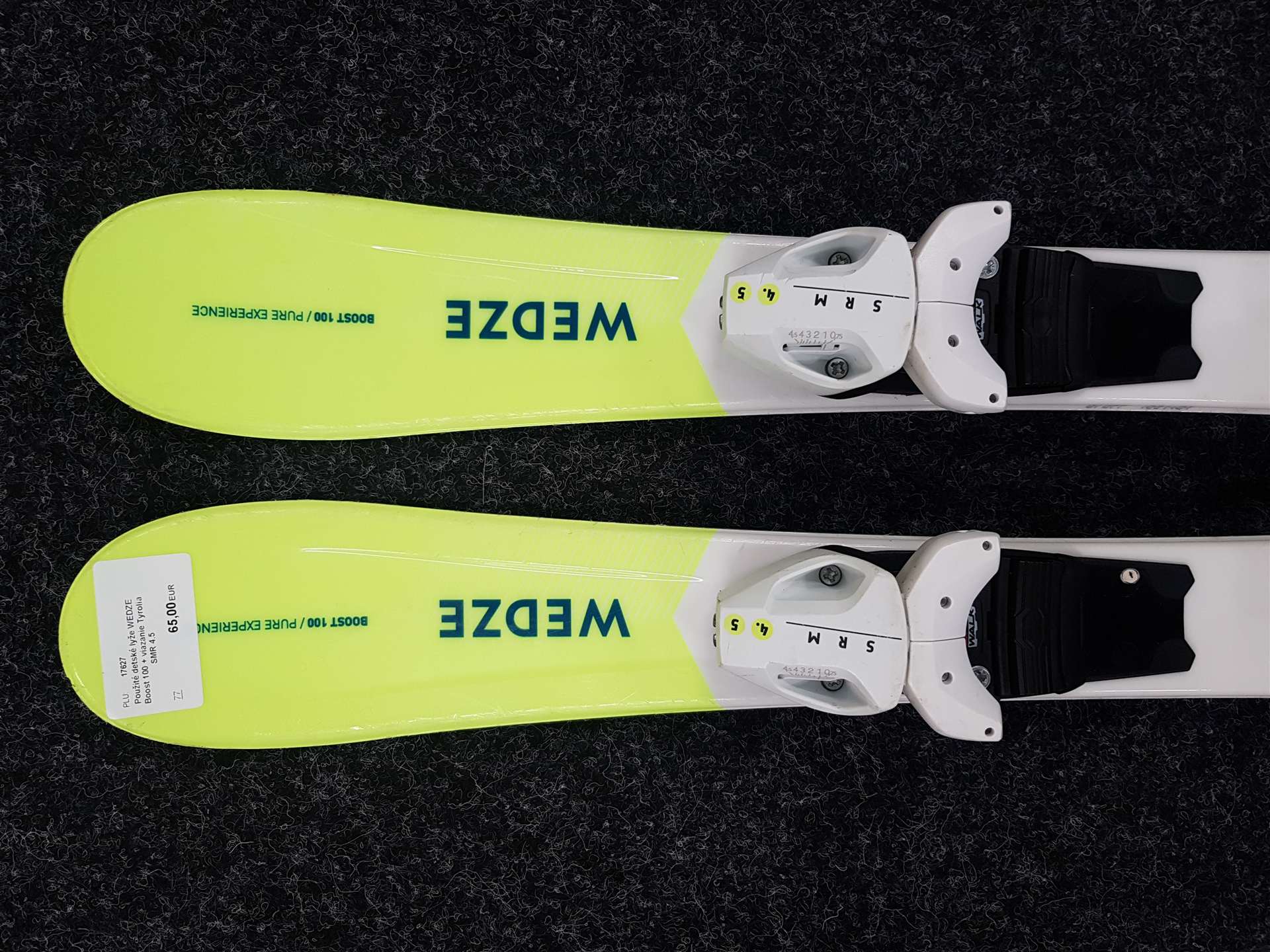 Použité detské lyže WEDZE Boost 100 + viazanie Tyrolia SMR 4.5