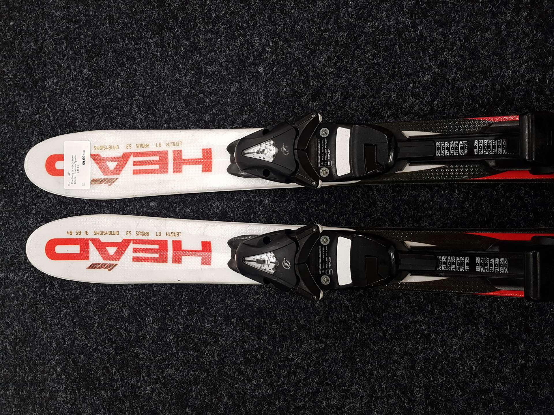 Použité lyže HEAD Super Shape + viazanie Tyrolia  L.R 4.5