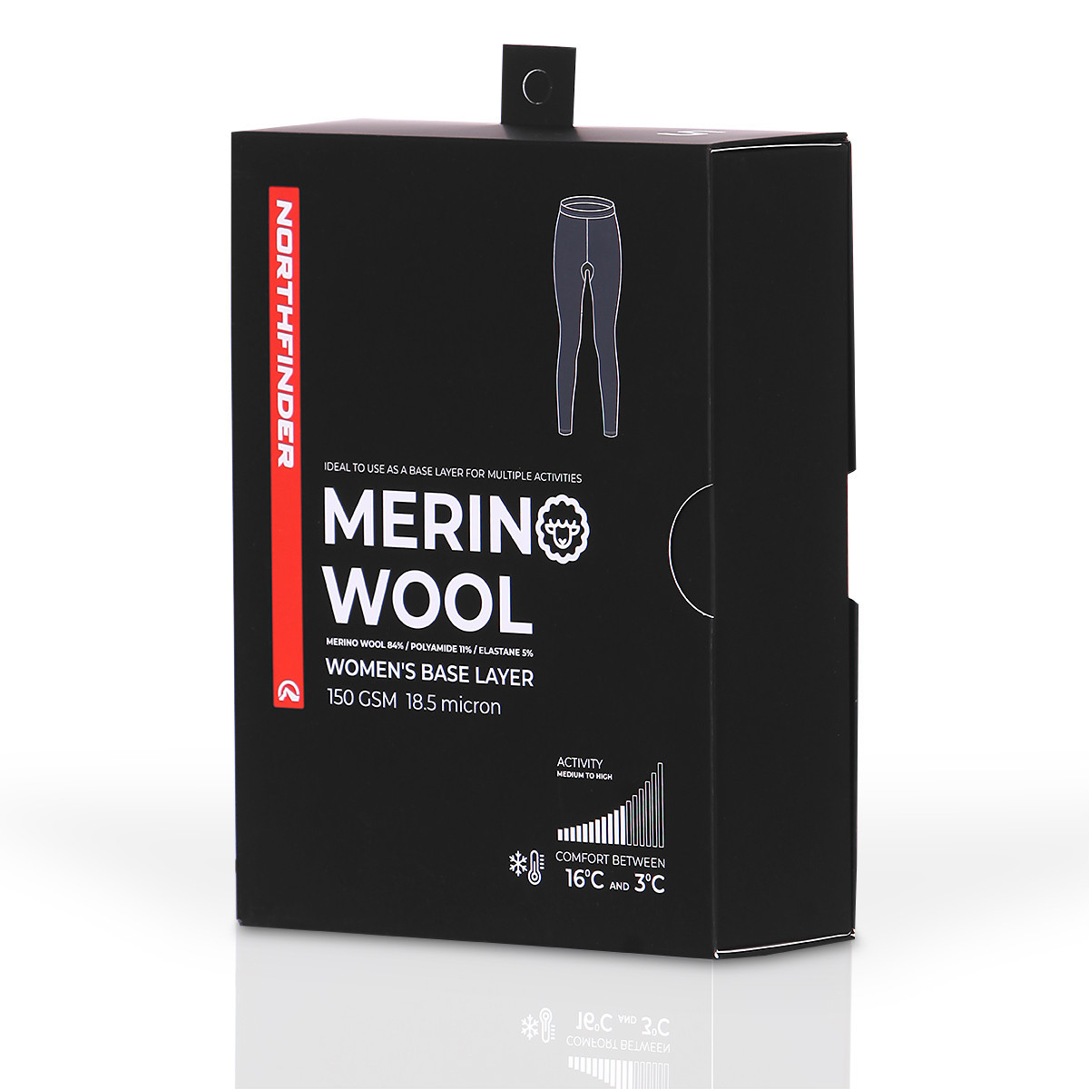 Dámske merino legíny Northfinder KENDAL NO-6051SNW Merino Black