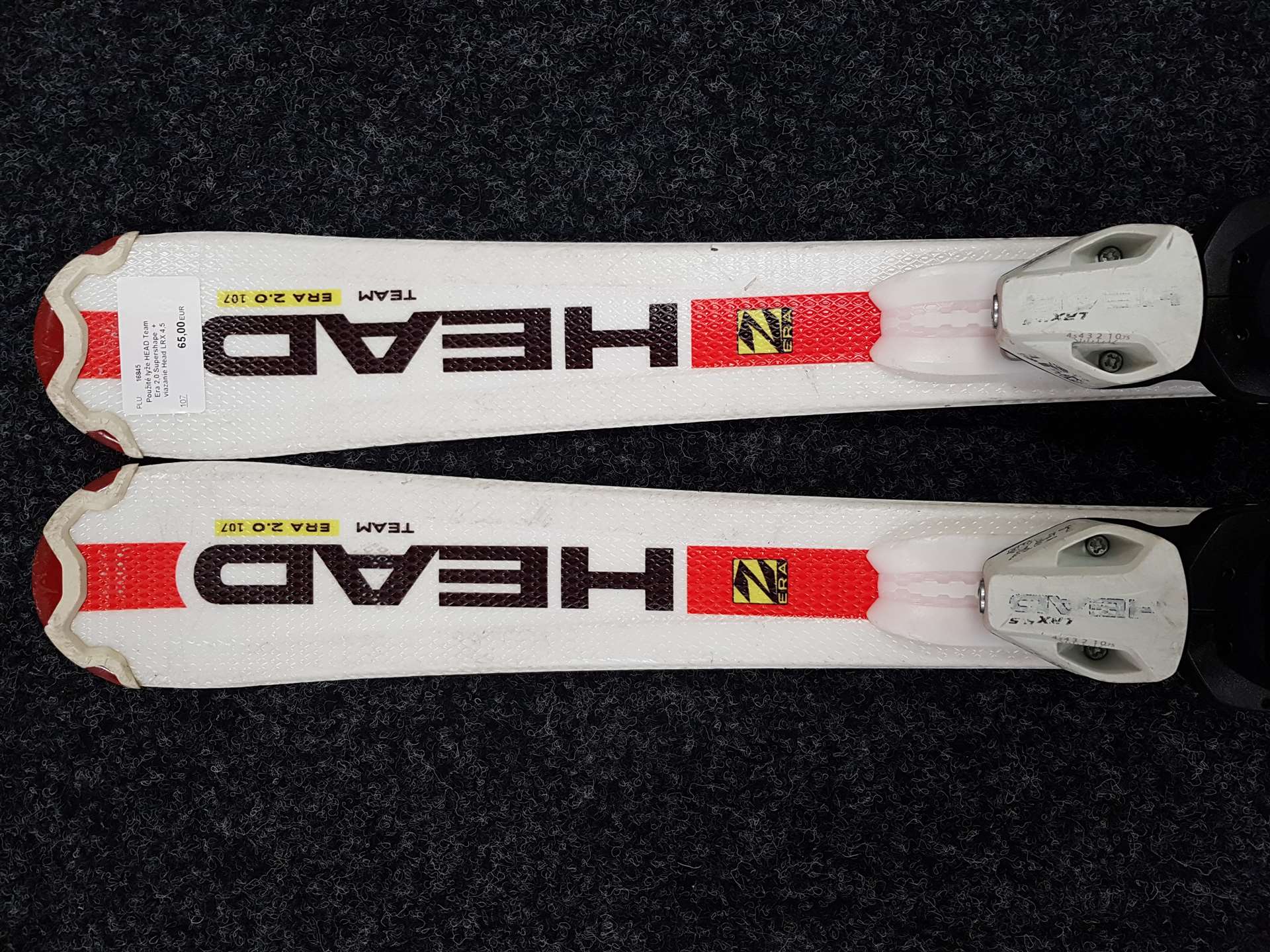 Použité lyže HEAD Team Era 2,0 Supershape  + viazanie Head LRX 4,5