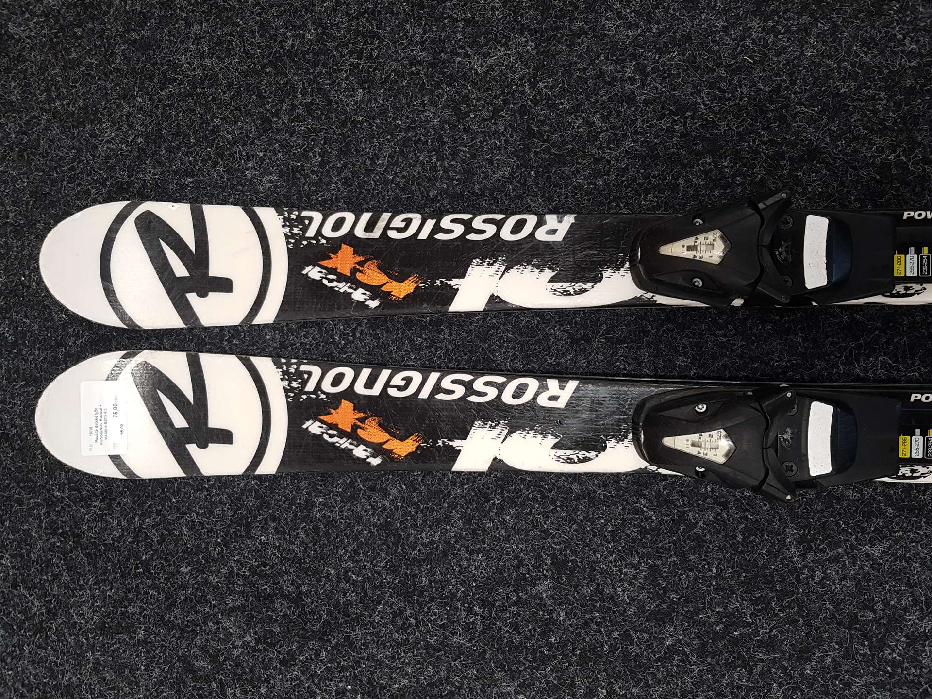 Použité detské lyže ROSSIGNOL Radical + viazanie B2Y5 4.5