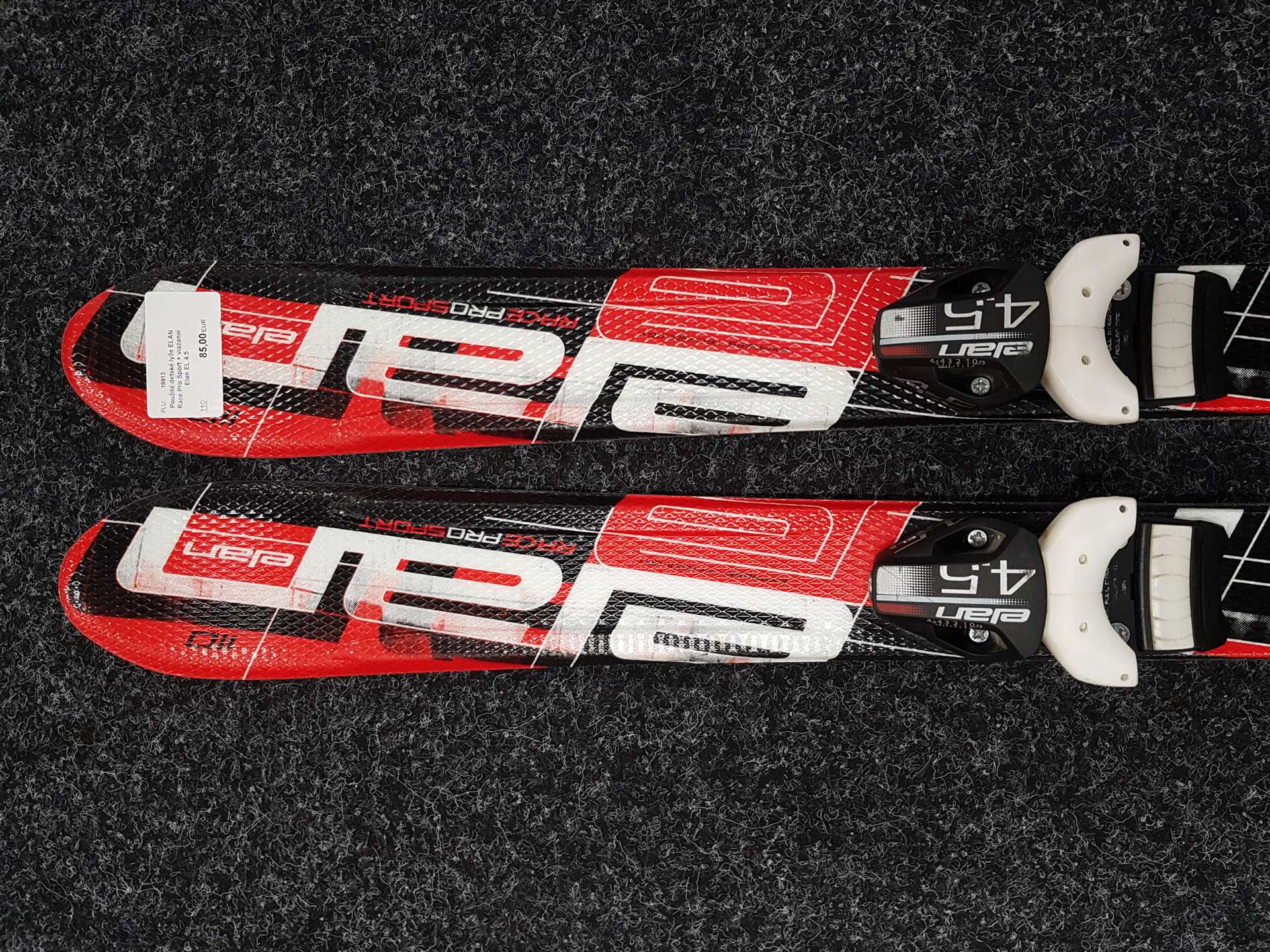 Použité detské lyže ELAN Race Pro Sport + viazanie Elan EL 4.5