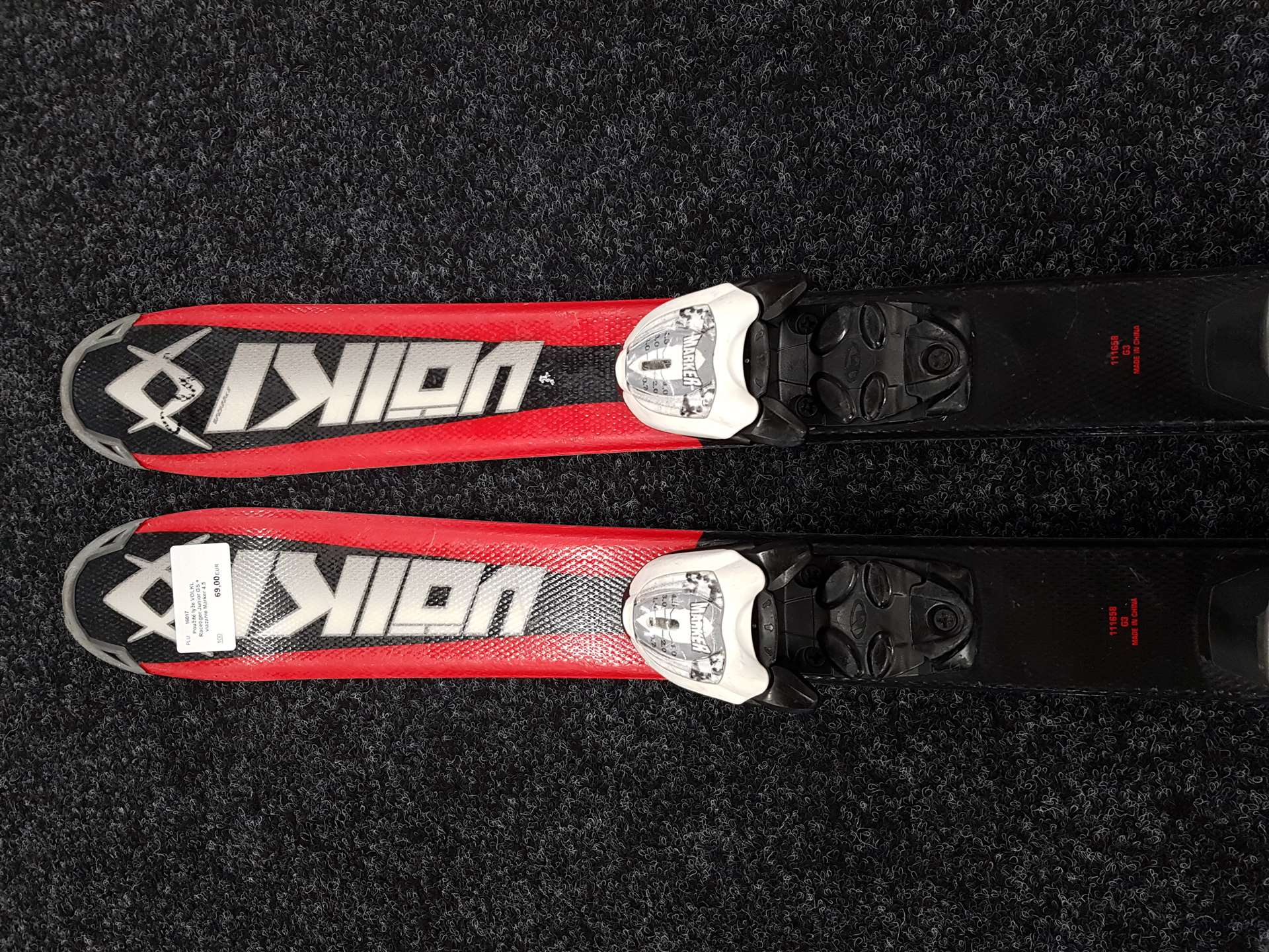 Použité lyže VOLKL Racetiger Junior GS +  viazanie Marker 4.5