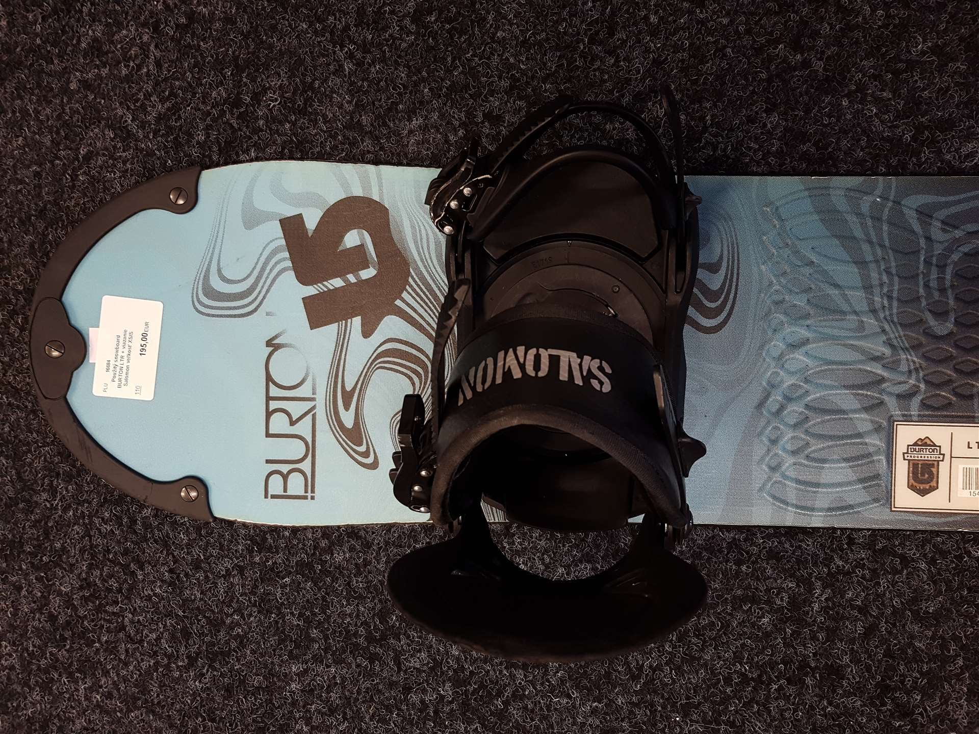 Použitý snowboard BURTON LTR + viazanie Salomon veľkosť XS/S