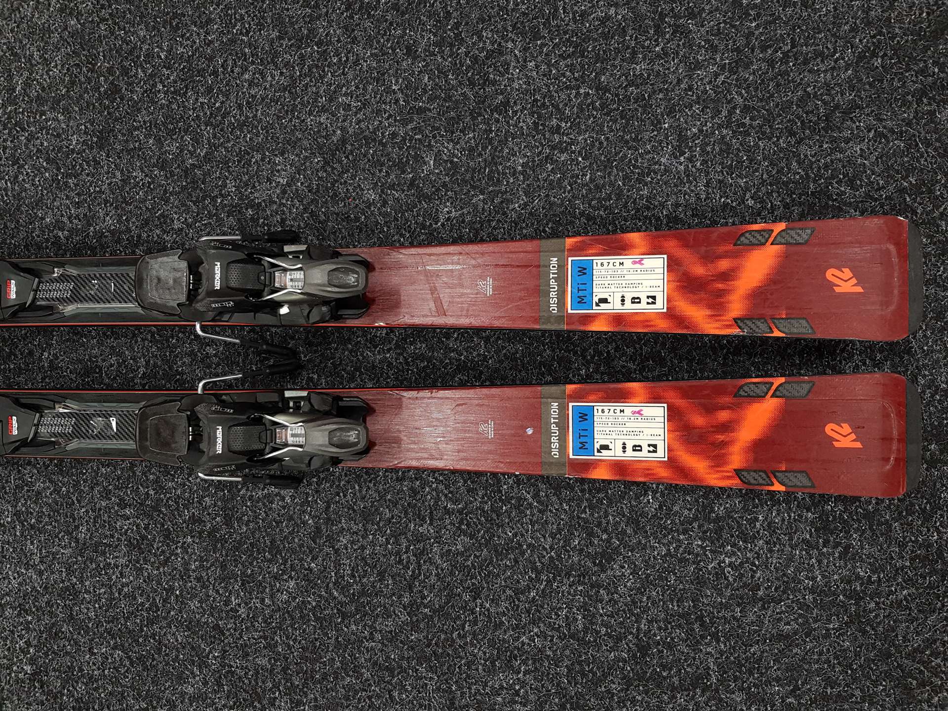 Použité lyže K2 Disruption MTi W + viazanie Marker ERC 11.0 TCx