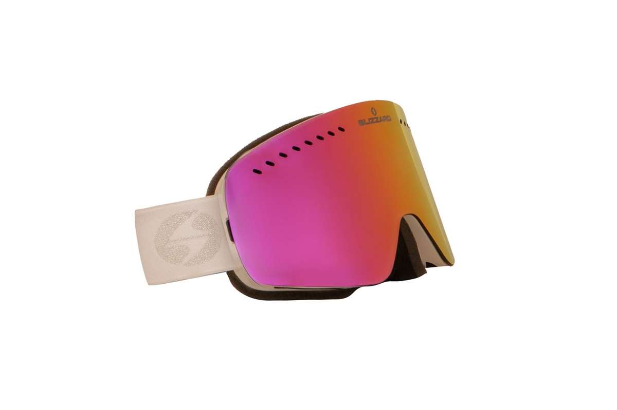 okuliare BLIZ Ski Gog. 983 MDAVZO, white shiny, smoke lens S21+full revo pink