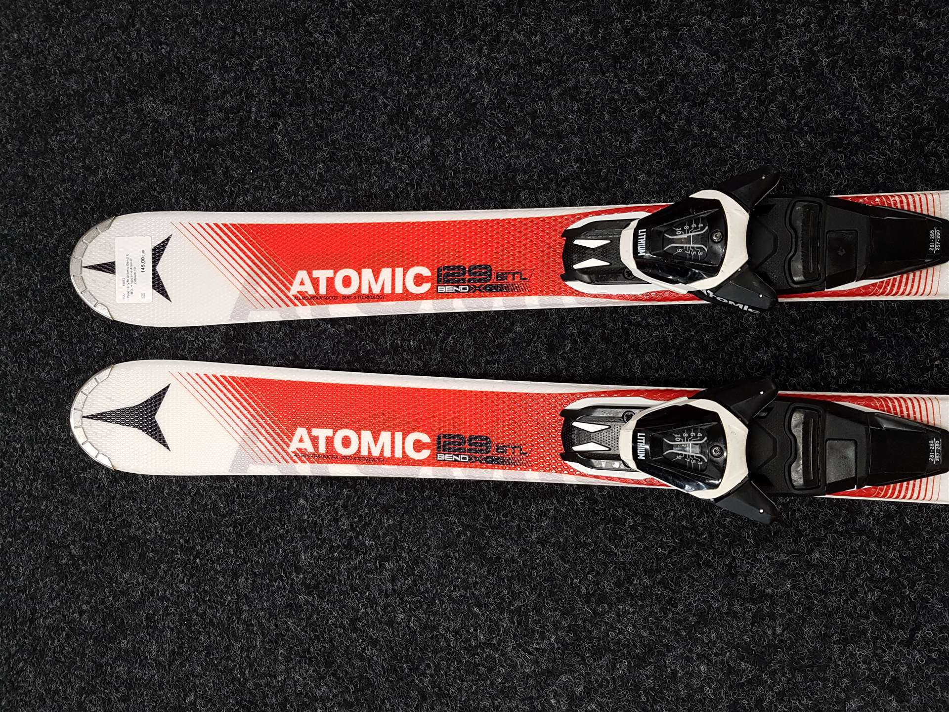 Použité lyže Atomic Bend X BTL + viazanie Atomic Lithium 10