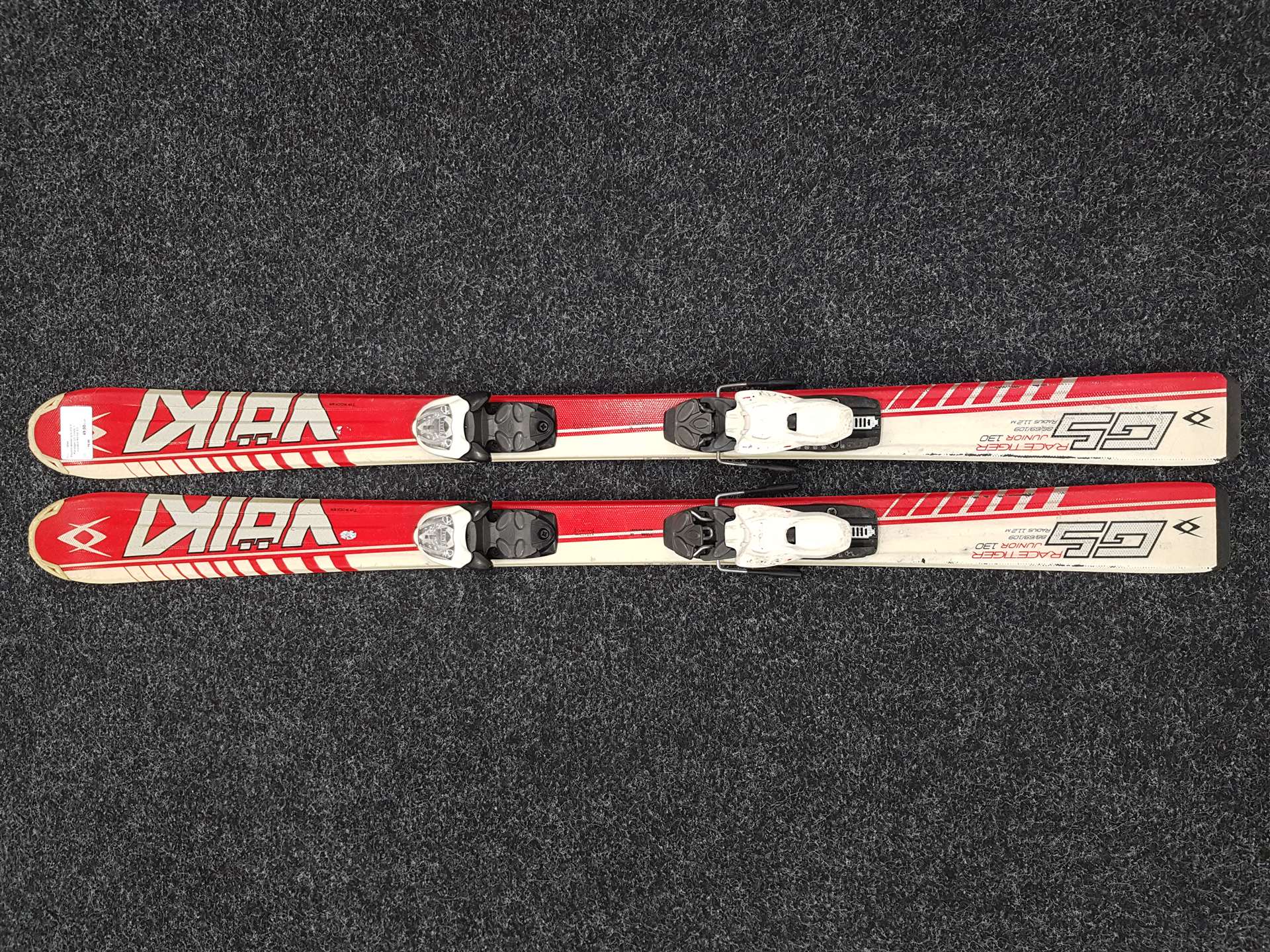 Použité detské lyže VOLKL Racetiger GS Junior + viazanie Marker 4.5