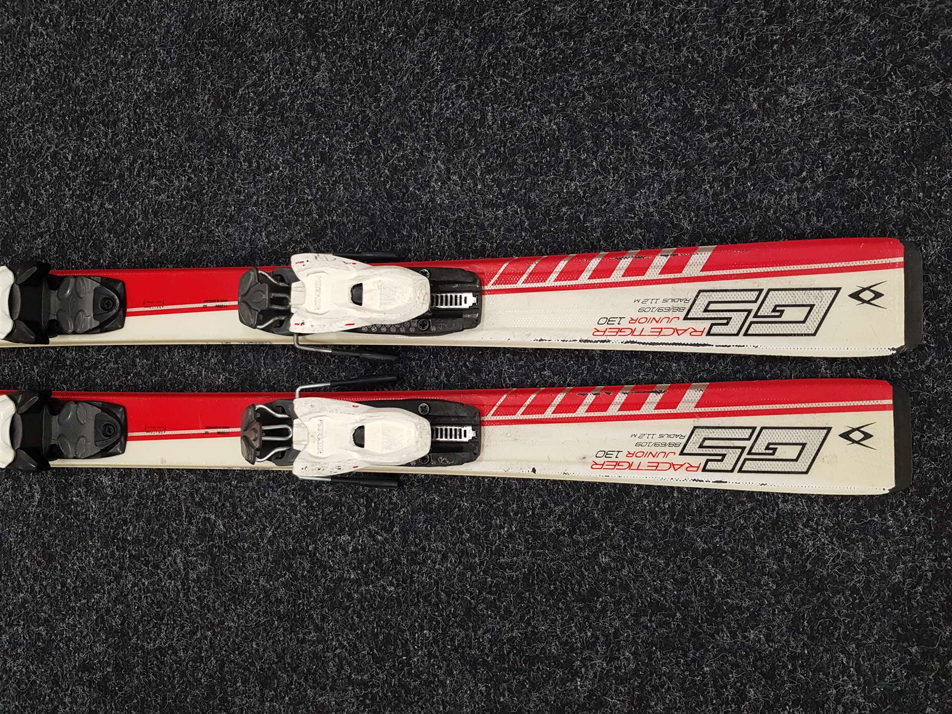 Použité detské lyže VOLKL Racetiger GS Junior + viazanie Marker 4.5