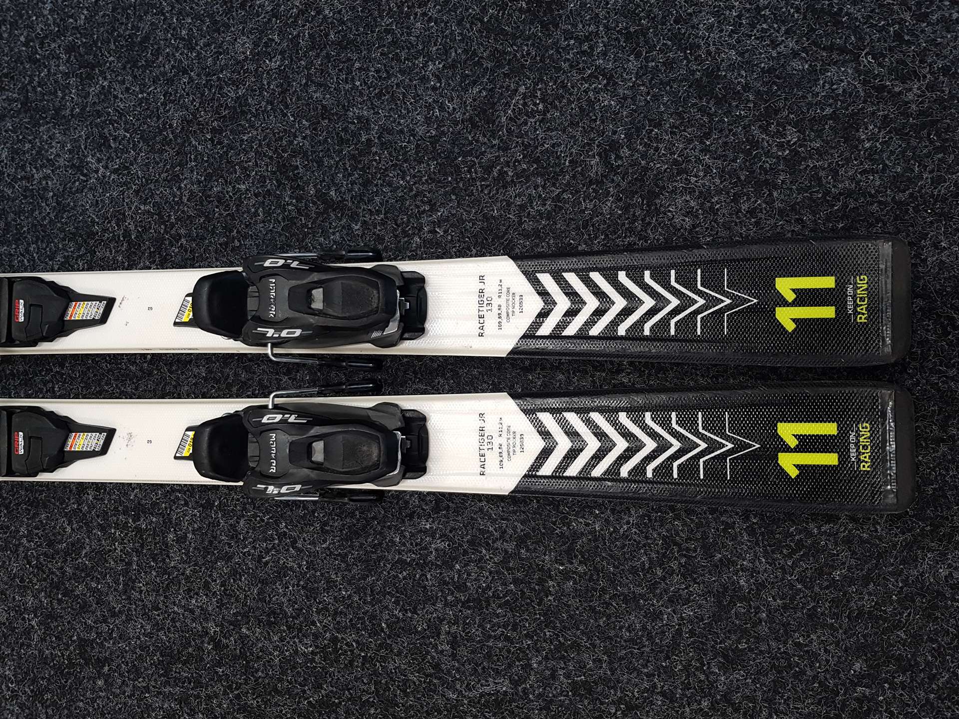 Použité detské lyže VOLKL Racetiger JR + viazanie Marker 7.0
