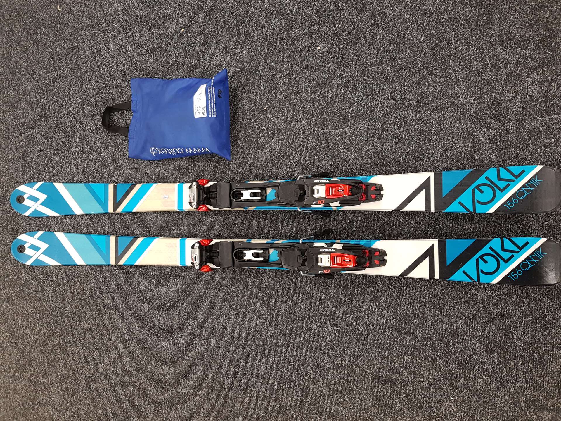 Použité skialpové lyže VOLKL QANIK + MARKER F10 TOUR + Použité pásy