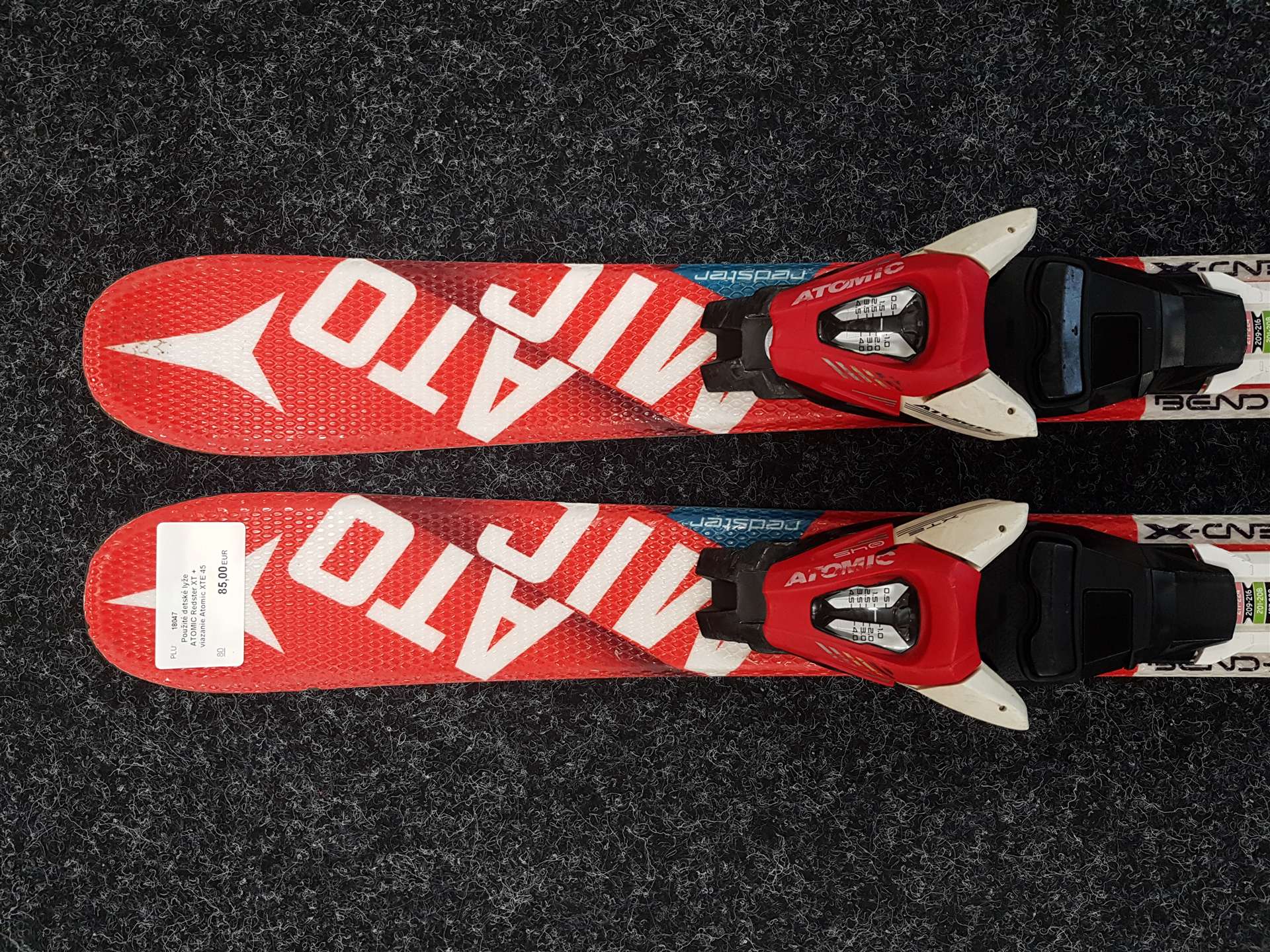 Použité detské lyže ATOMIC Redster XT + viazanie Atomic XTE 45