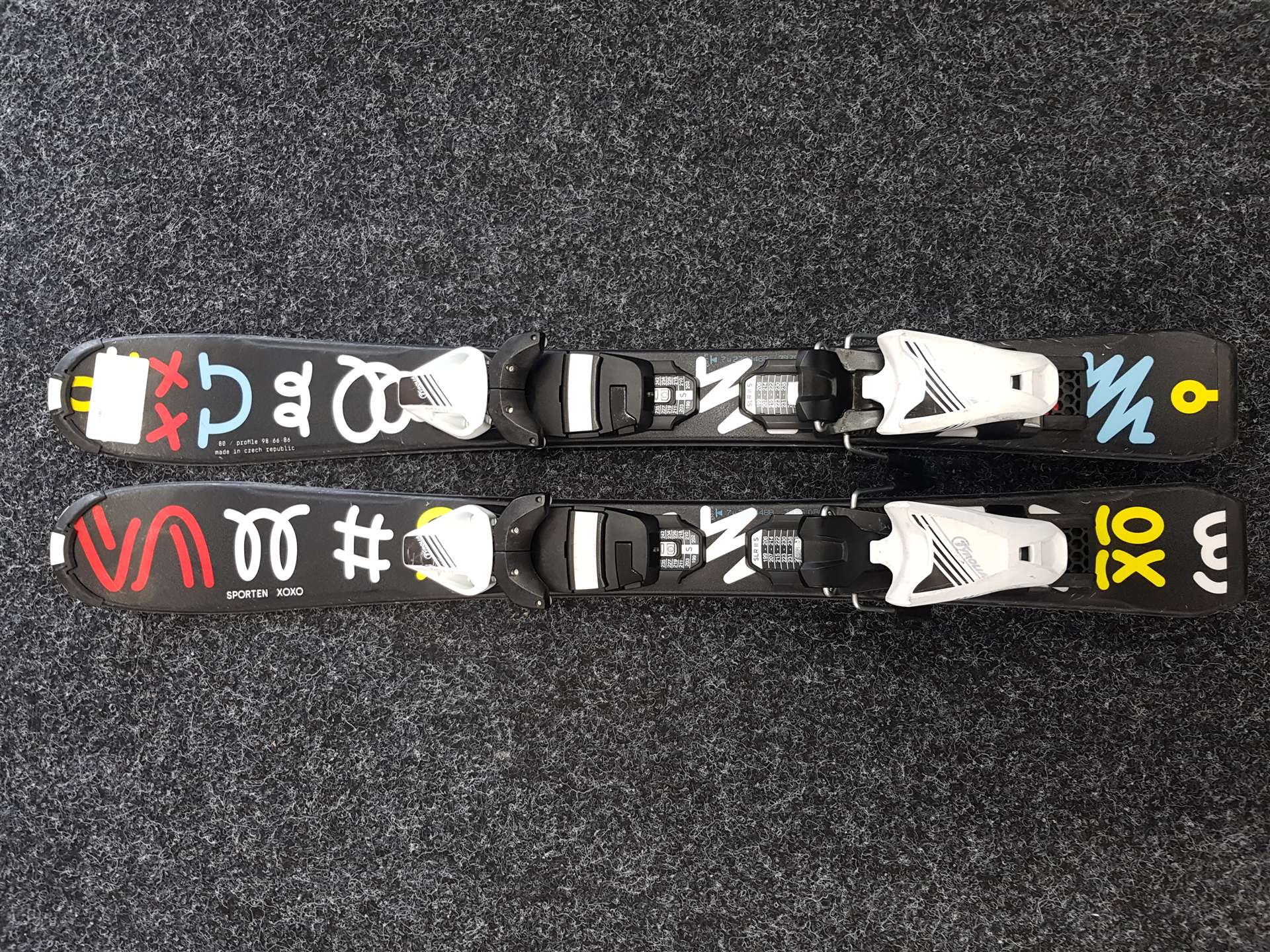 Použité detské lyže SPORTEN XOXO + viazanie Tyrolia SLR 4.5