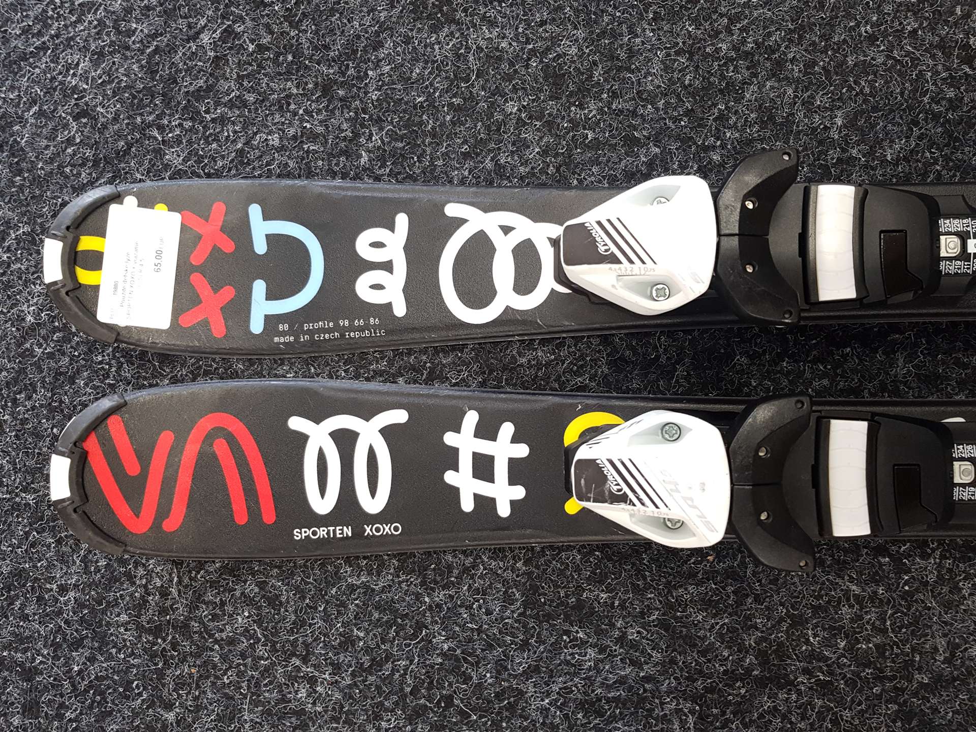 Použité detské lyže SPORTEN XOXO + viazanie Tyrolia SLR 4.5