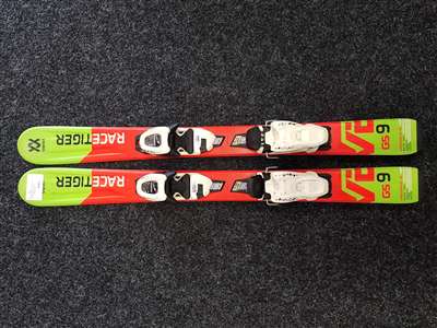 Použité detské lyže VOLKL Racetiger GS + viazanie Marker 4.5