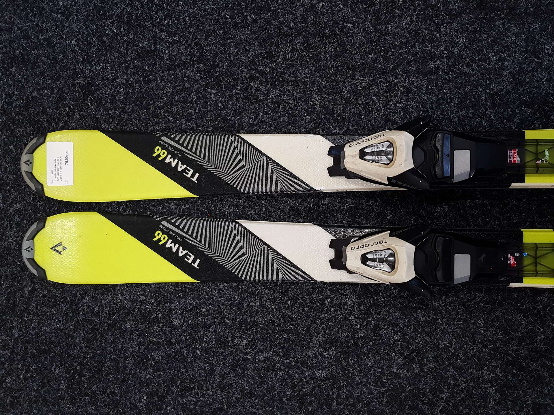 Použité detské lyže TECNOPRO Team 66 + viazanie Tecnopro TC45