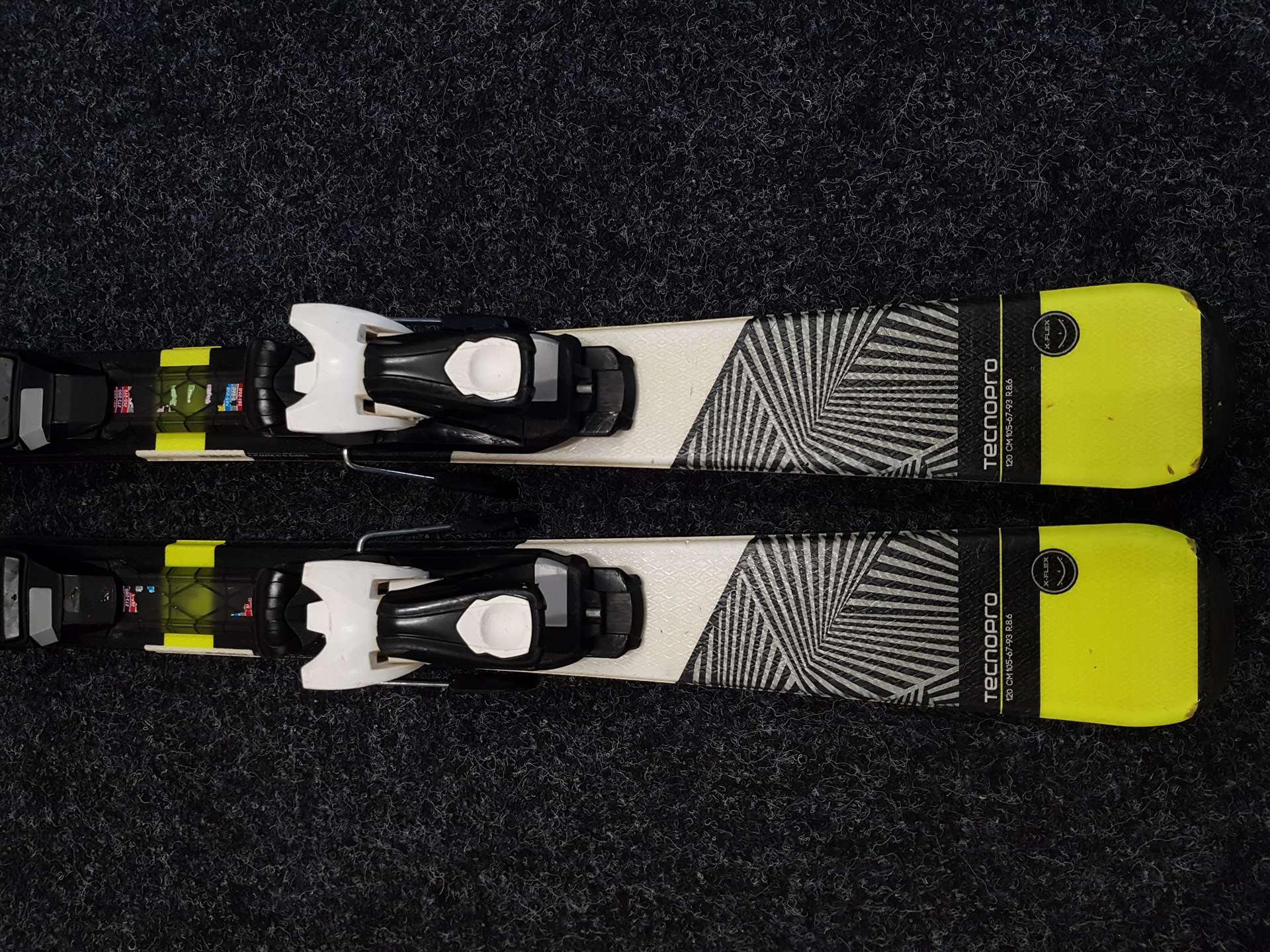Použité detské lyže TECNOPRO Team 66 + viazanie Tecnopro TC45