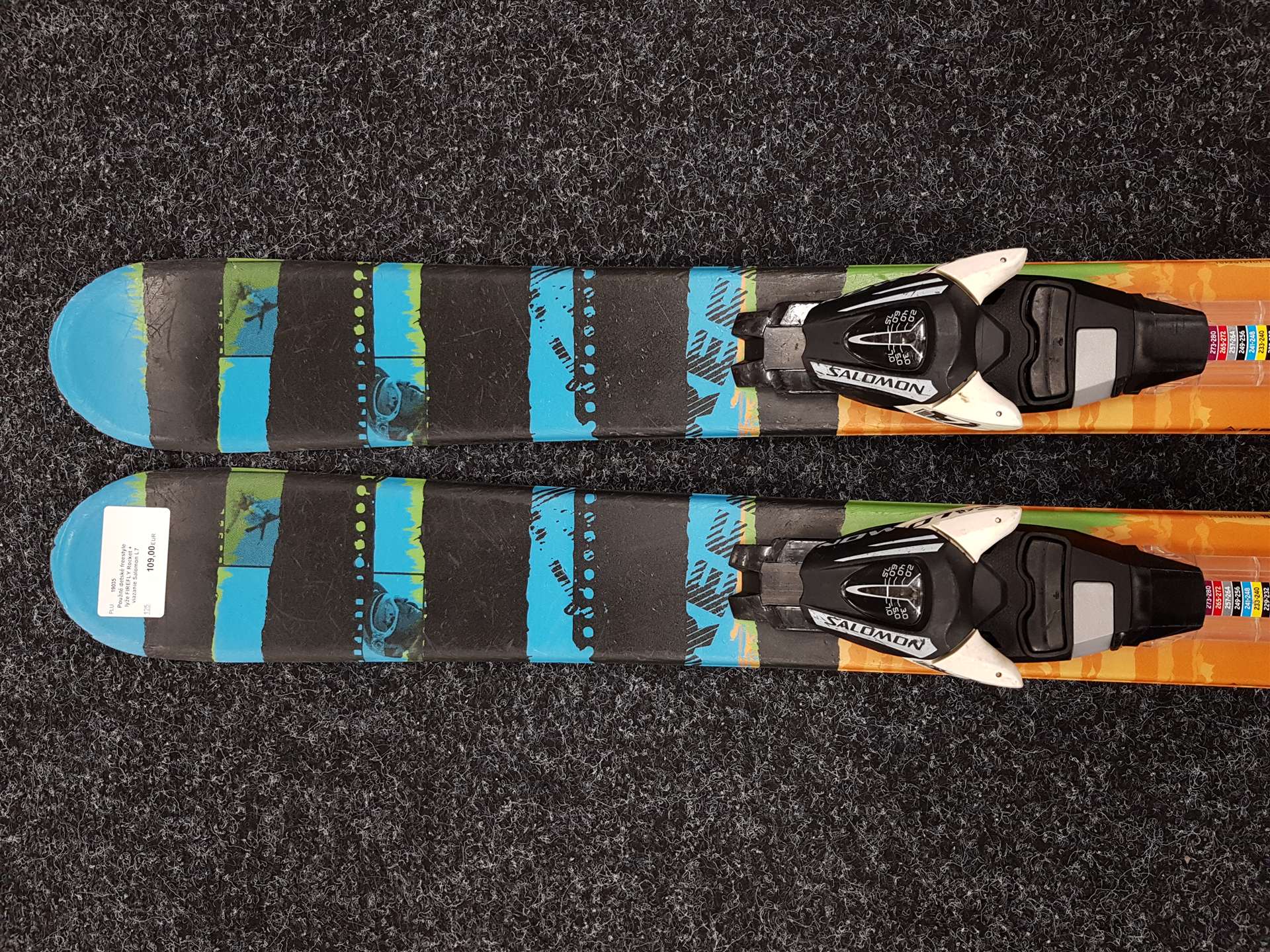 Použité detské freestyle lyže FIREFLY Rocket + viazanie Salomon L7