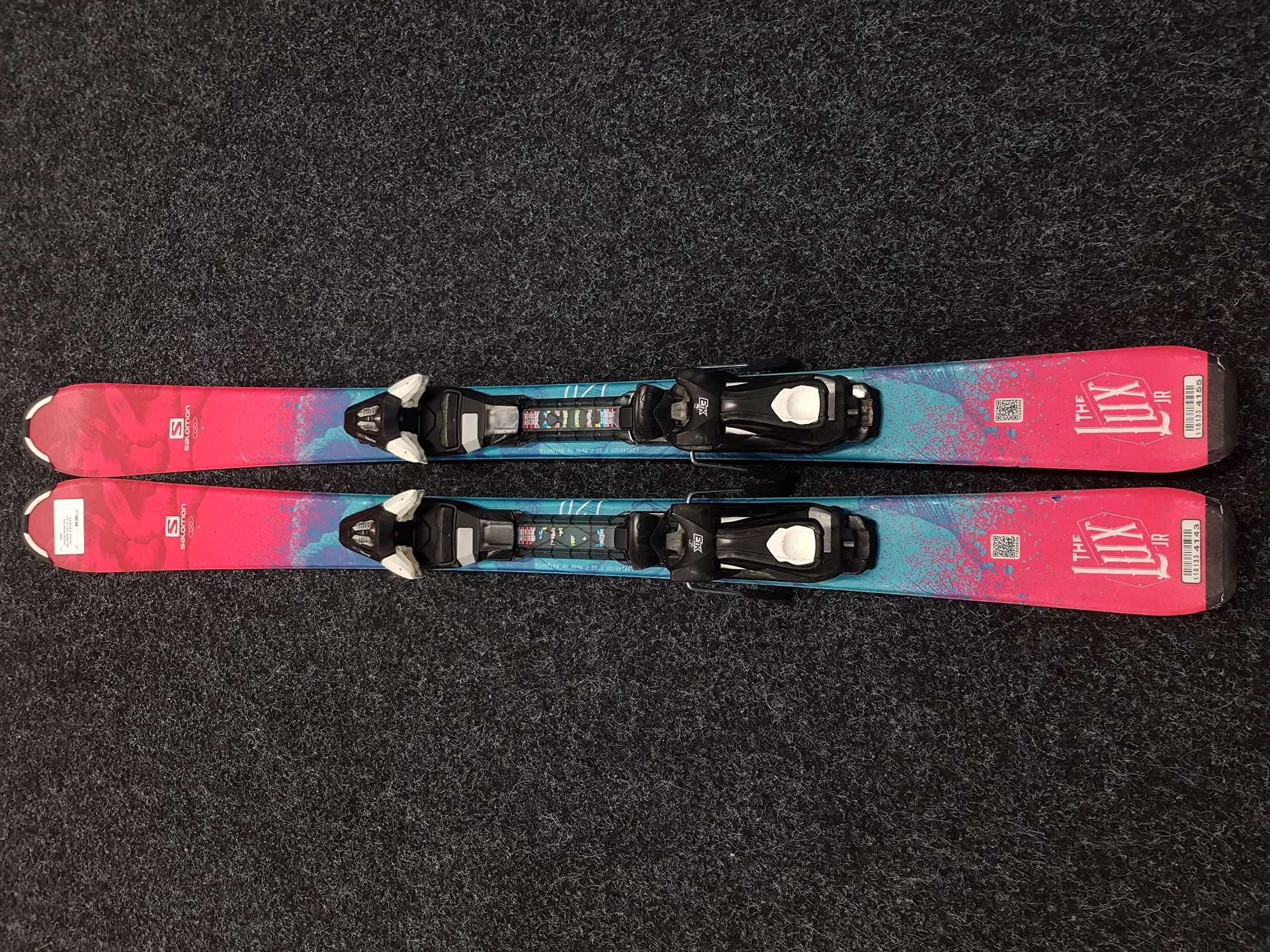 Použité detské lyže SALOMON The Lux Jr + viazanie  Ezytrak 4.5