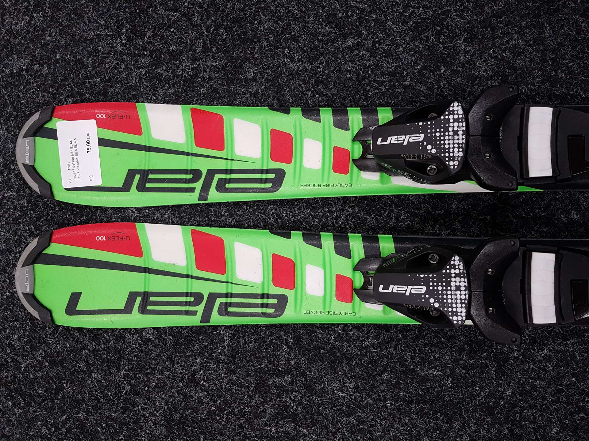 Použité detské lyže ELAN Jett + viazanie Elan EL 4.5