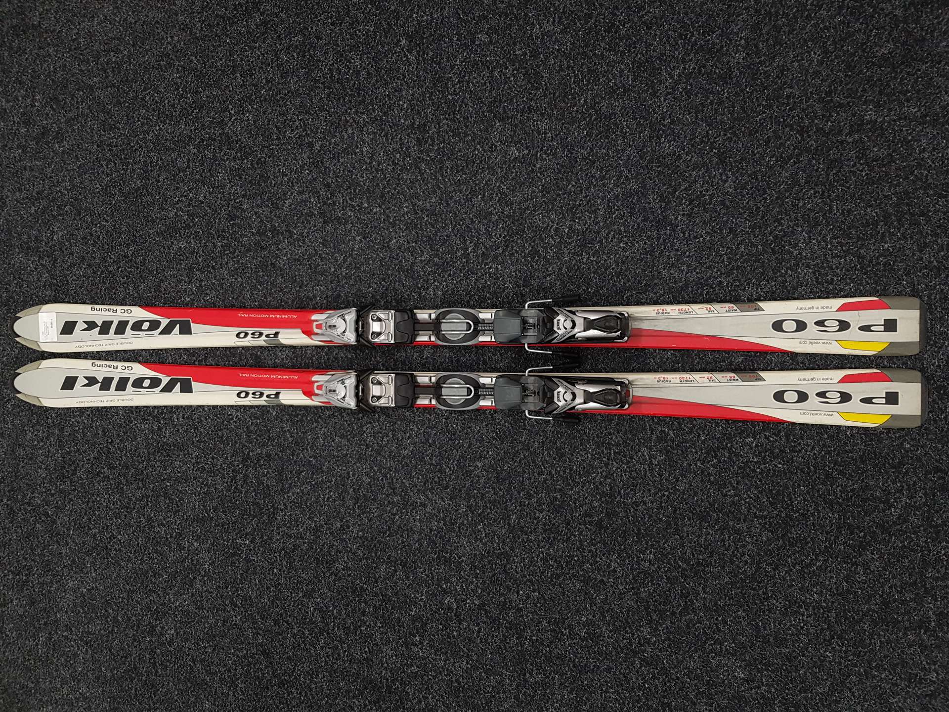 Použité lyže VOLKL P60 GC Racing + viazanie Marker Motion 1200
