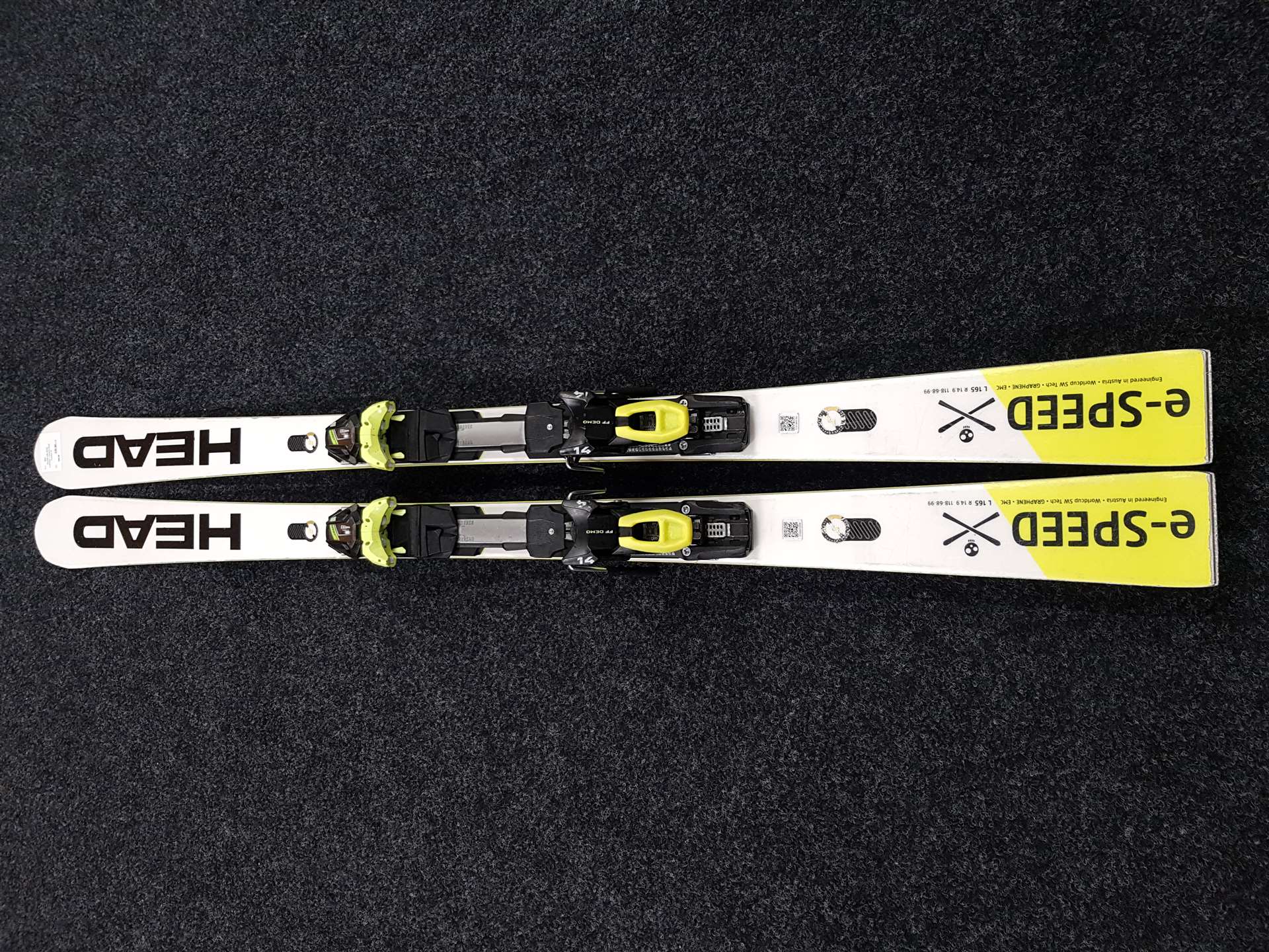 Použité lyže HEAD e-SPEED + viazanie Head Freeflex 14