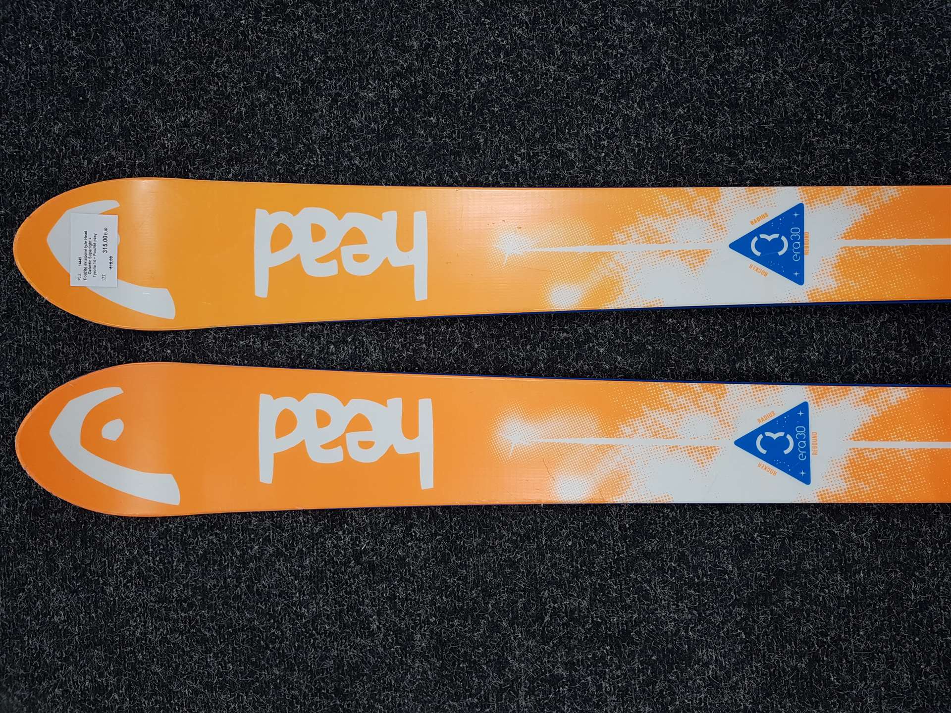 Použité skialpové lyže Head Galactic Superlight + Tyrolia 14 + Použité pásy