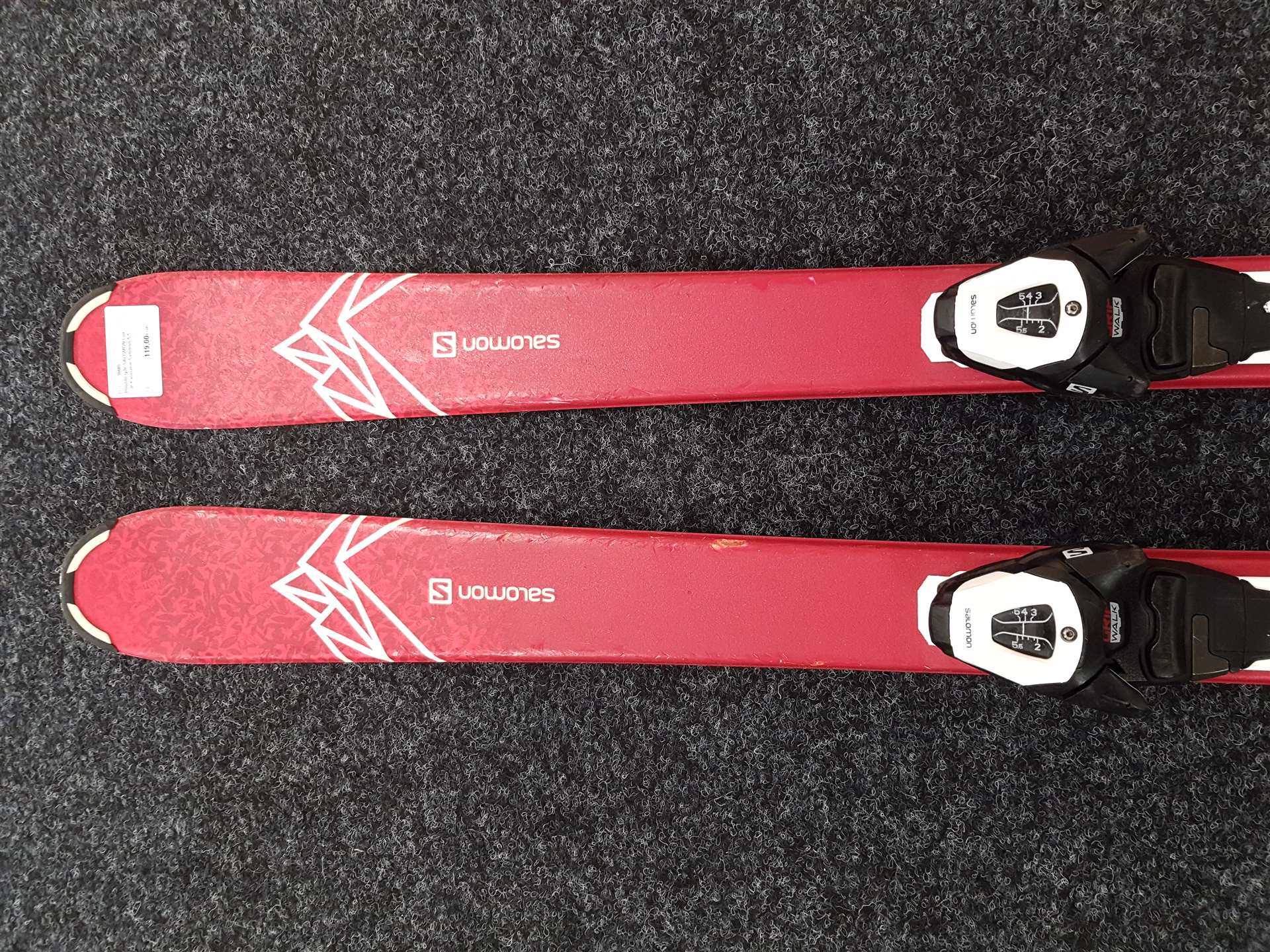 Použité lyže SALOMON Lux Jr + viazanie Salomon 5.5