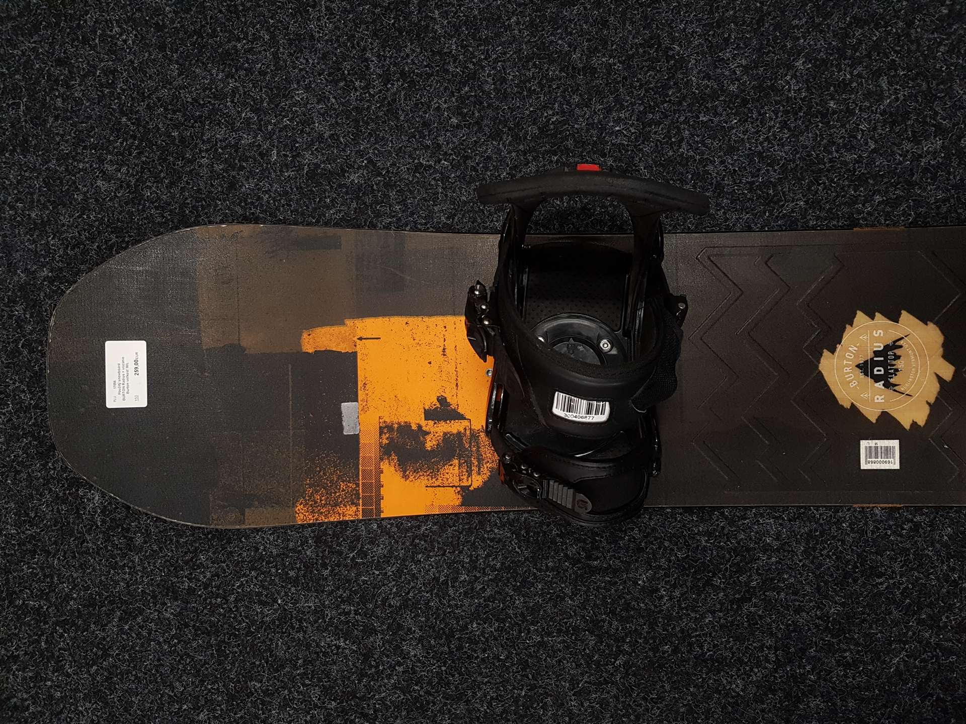 Použitý snowboard BURTON Radius + viazanie Burton veľkosť M/L