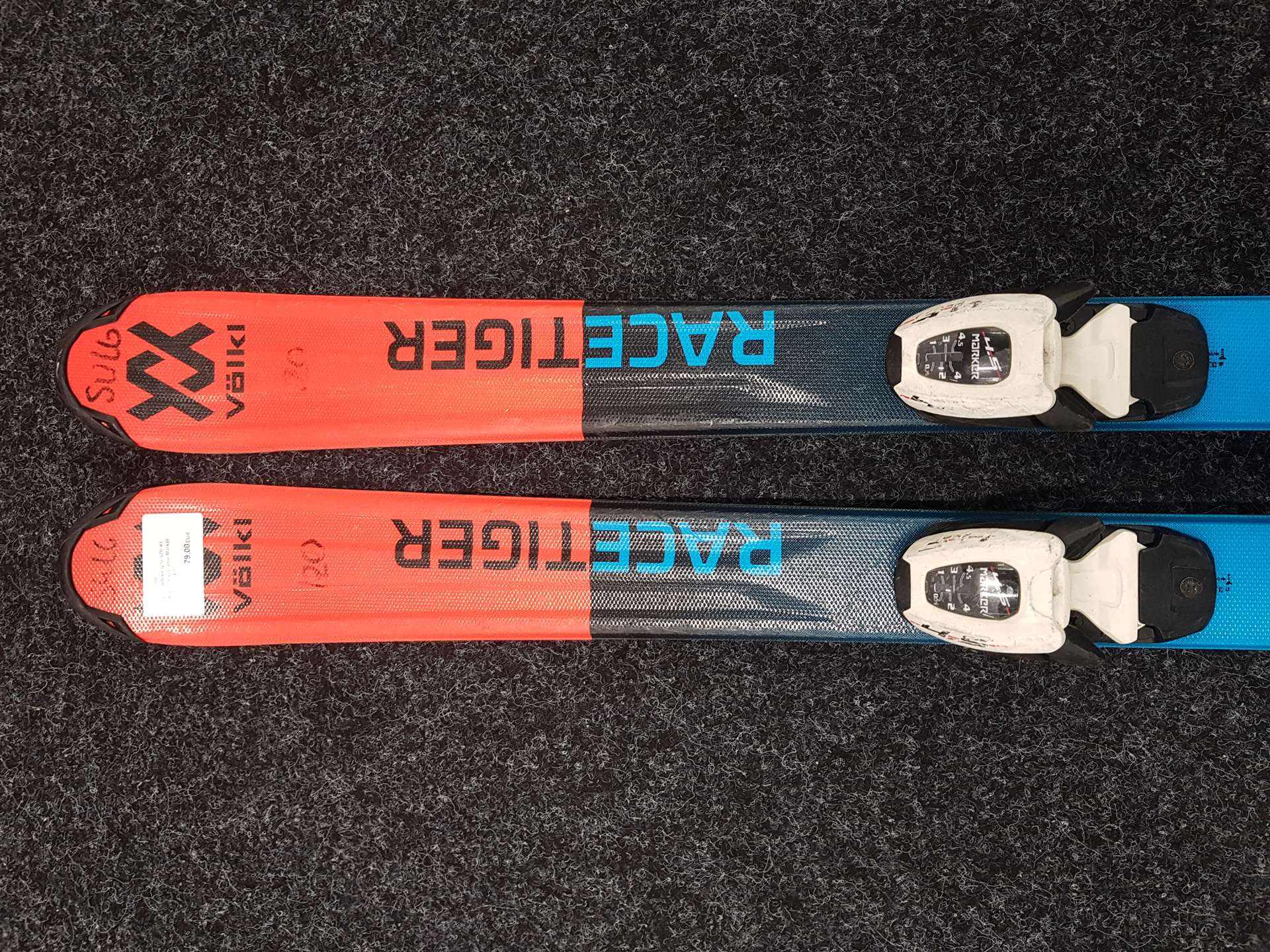 Použité detské lyže VOLKL Racetiger  + viazanie Marker 4.5
