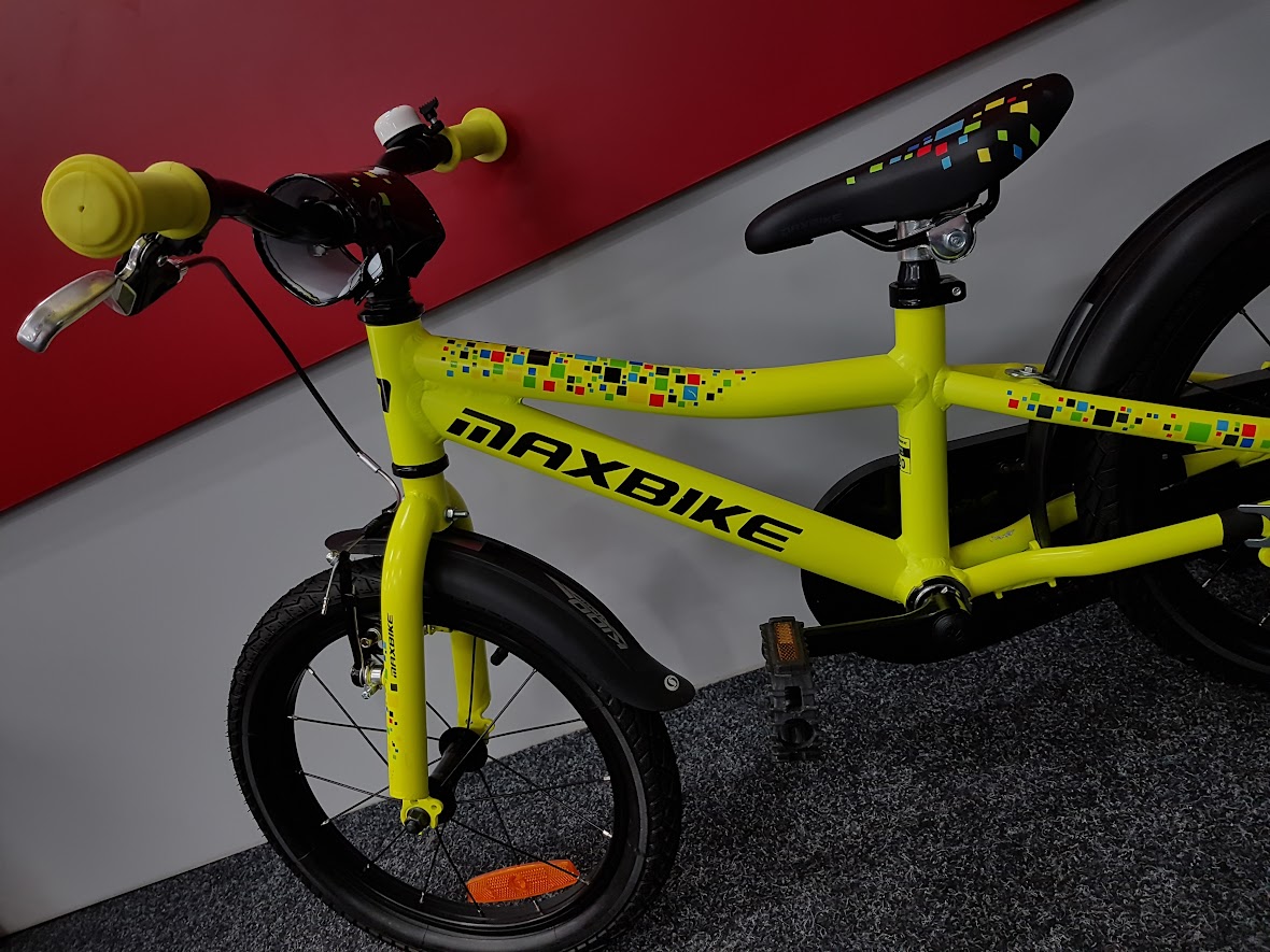 Jazdený detský bicykel Maxbike 16" žltý