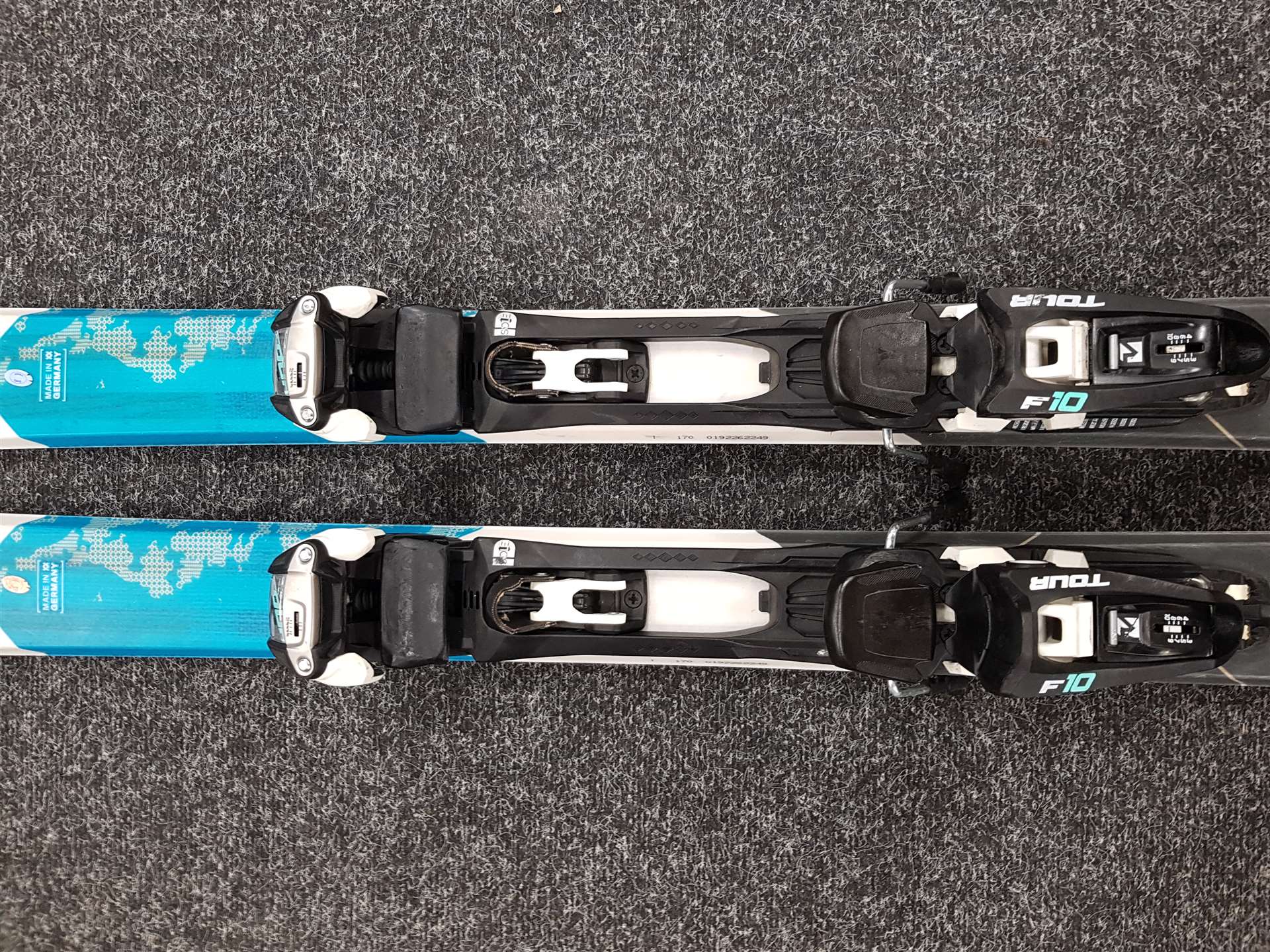 Použité skialpové lyže VOLKL VTA 80 + MARKER F10 TOUR + Použité pásy
