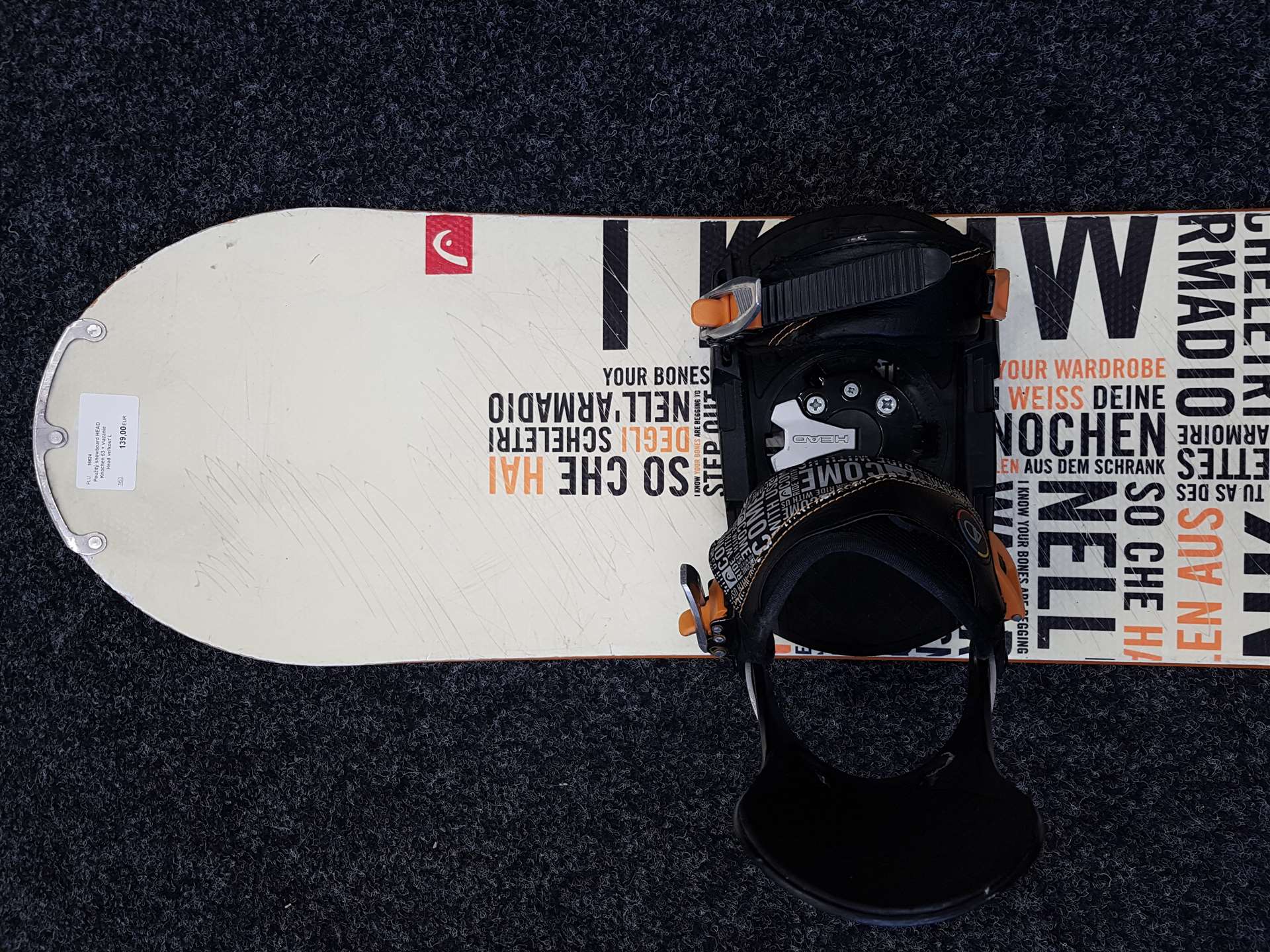 Použitý snowboard HEAD Knochen 63 + viazanie Head veľkosť L