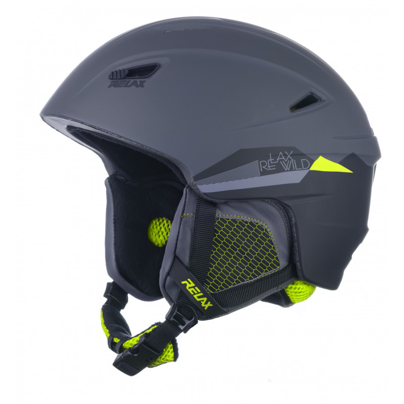 Helm Relax Wild mattgrau, schwarz, neongelb