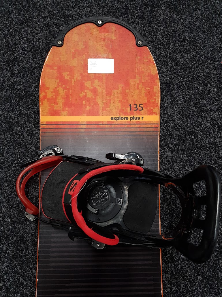 Použitý snowboard Elan Explore Plus R + viazanie Salomon veľkost M