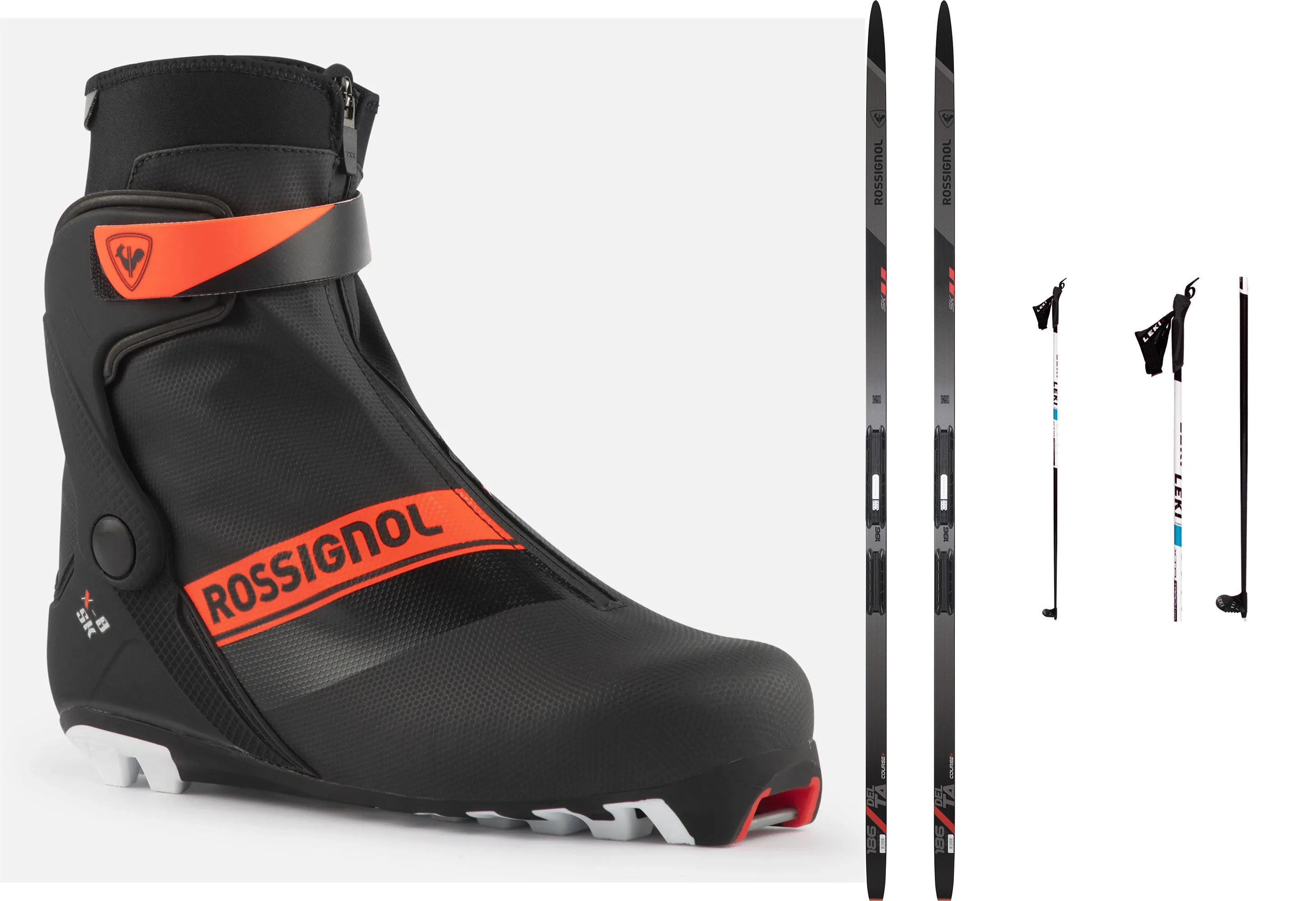 Bežecké lyže Rossignol DELTA + Viazanie RJK1001 + topánky Rossignol + palice 