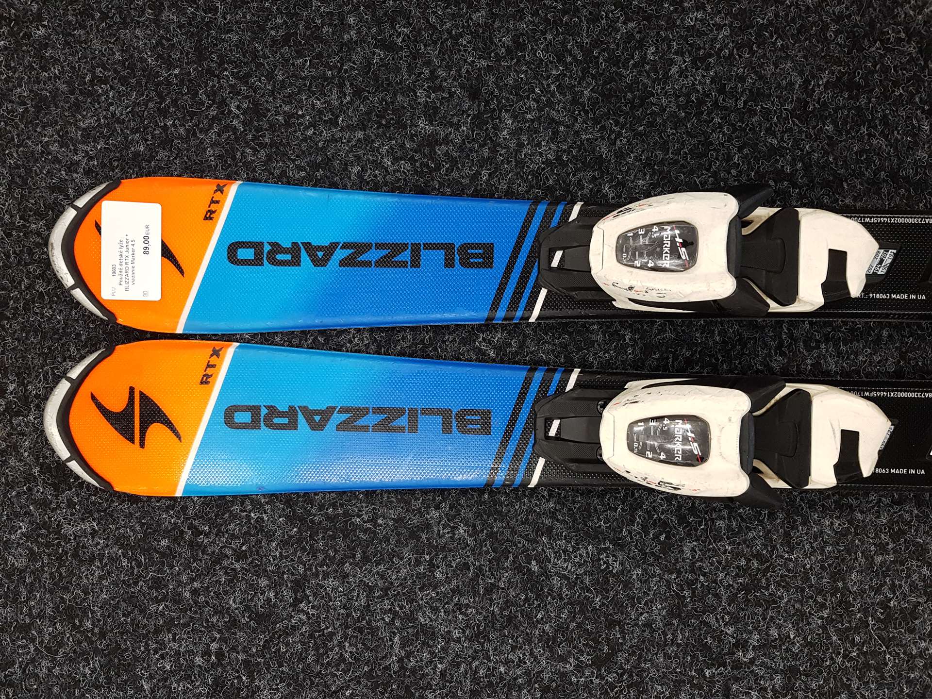 Použité detské lyže BLIZZARD RTX Junior + viazanie Marker 4.5