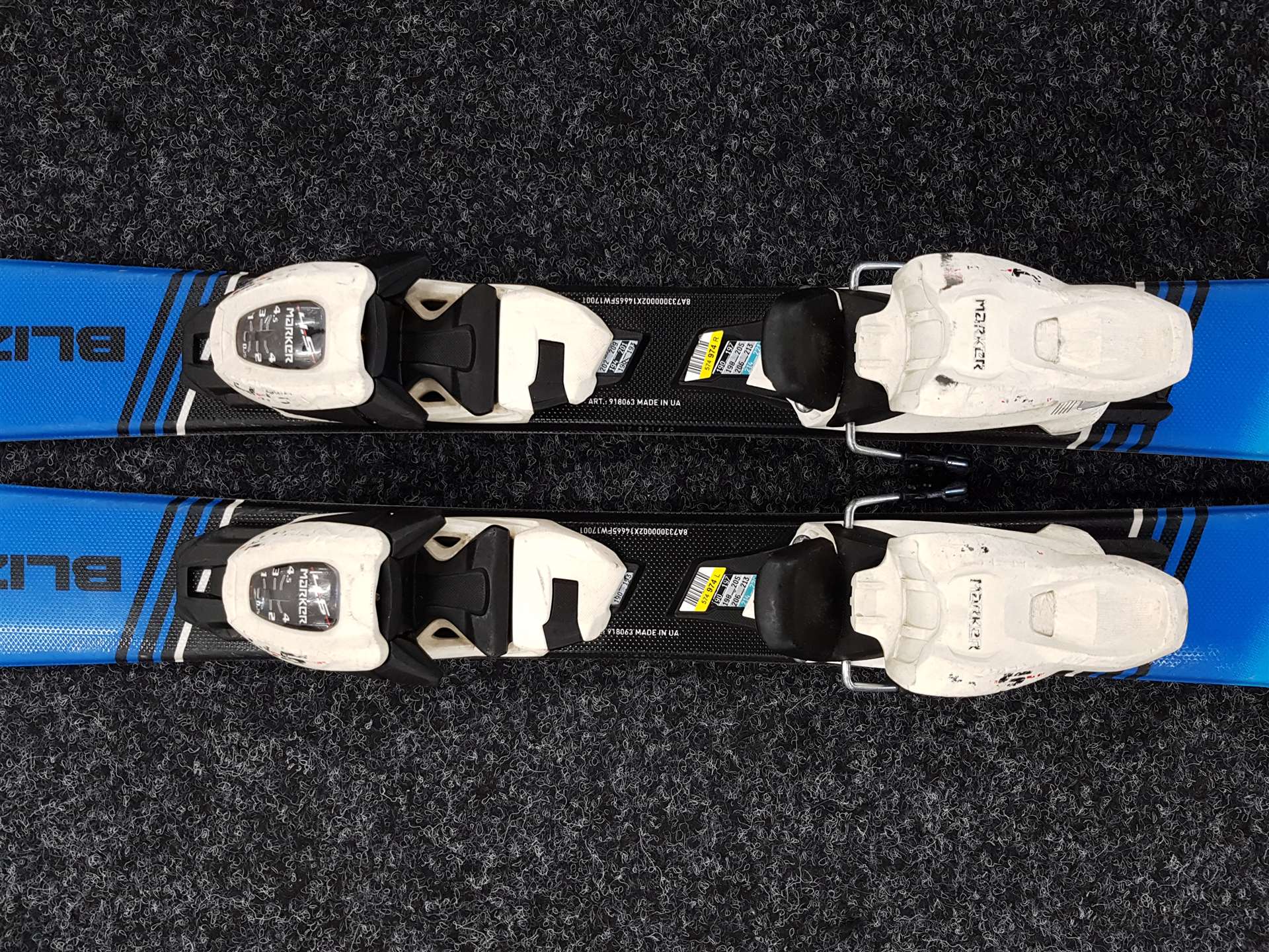 Použité detské lyže BLIZZARD RTX Junior + viazanie Marker 4.5