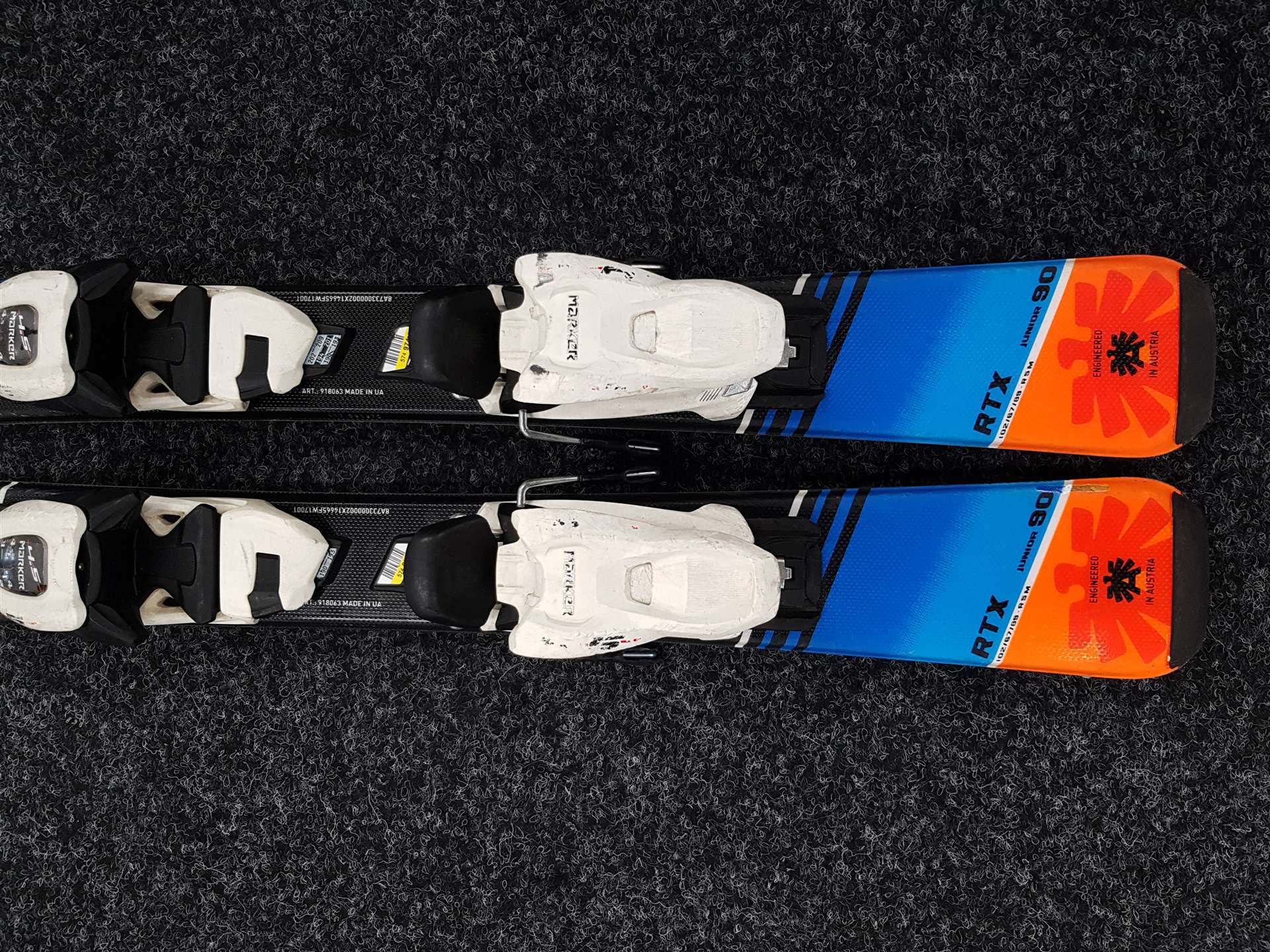 Použité detské lyže BLIZZARD RTX Junior + viazanie Marker 4.5